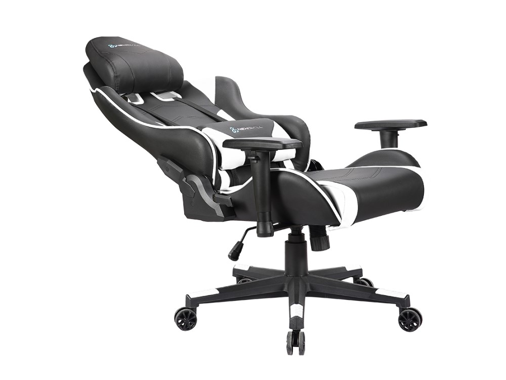 Silla gaming - Newskill Kitsune, Reposabrazos 2D, Hasta 150 kg, Respaldo ajustable en 180°, Blanco