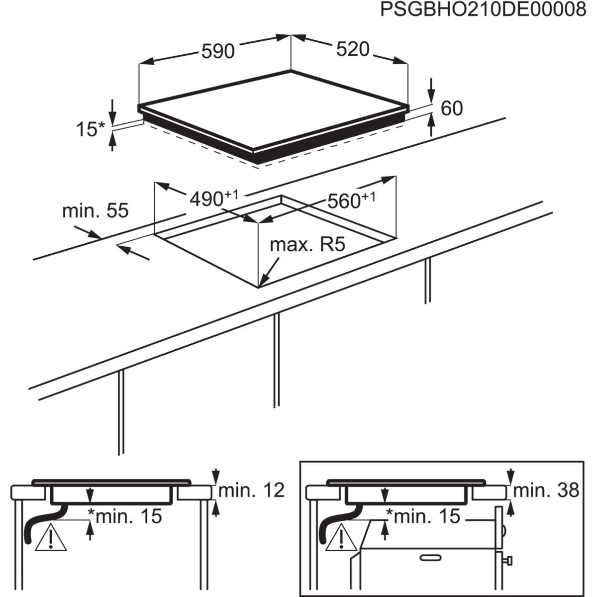 ZANUSSI Inductie kookplaat (ZITN641K)