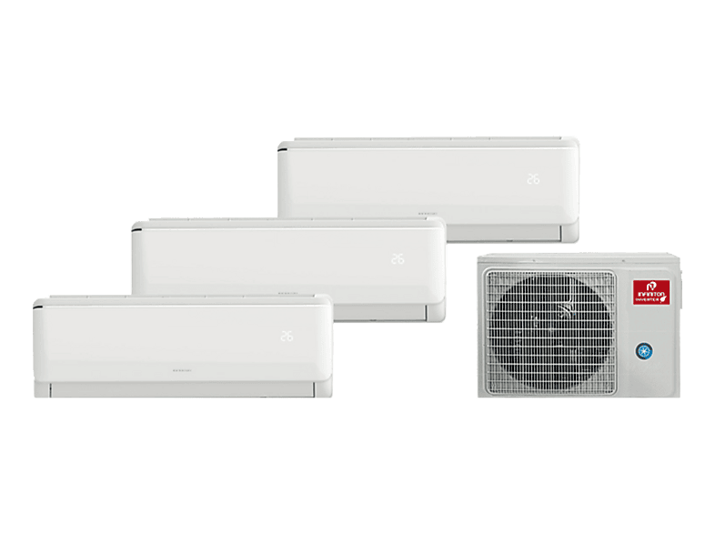 Aire acondicionado Split 3 x 1 - Infiniton MULTI-3330, 2250 fg/h + 3071 fg/h, WiFi, Inverter, Bomba de calor