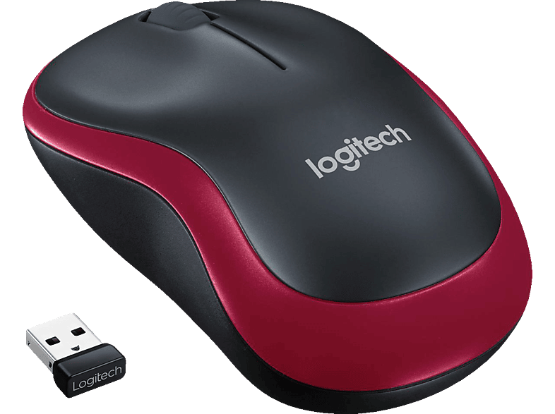 Schwarz/Rot LOGITECH Maus, M185