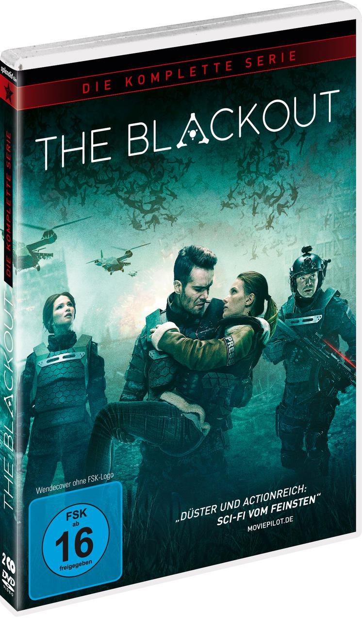 DVD-Cover des Films 'The Blackout' mit Schauspielern in taktischer Ausrüstung.
