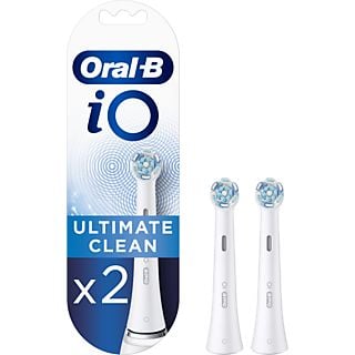 Recambio para cepillo dental - Oral-B iO Ultimate Clean, cabezales de recambio, Blanco, Pack de 2 unidades