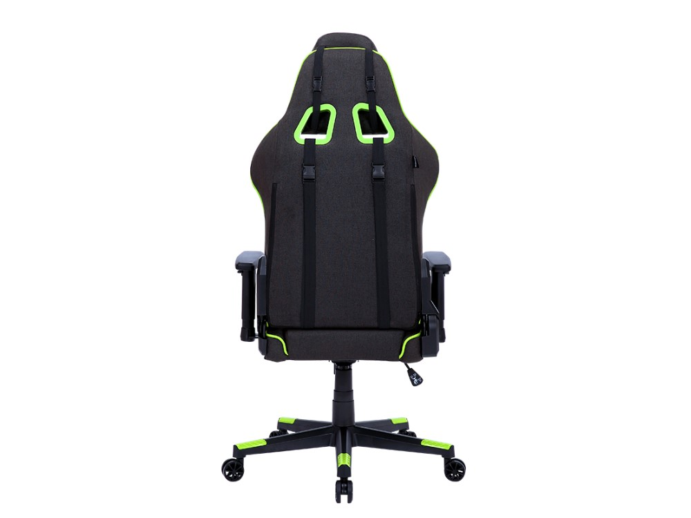 Silla gaming - Newskill Kitsune Zephyr, Reposabrazos 2D, 150 kg, Tela, Ruedas de nylon, Negro Espacial y Verde