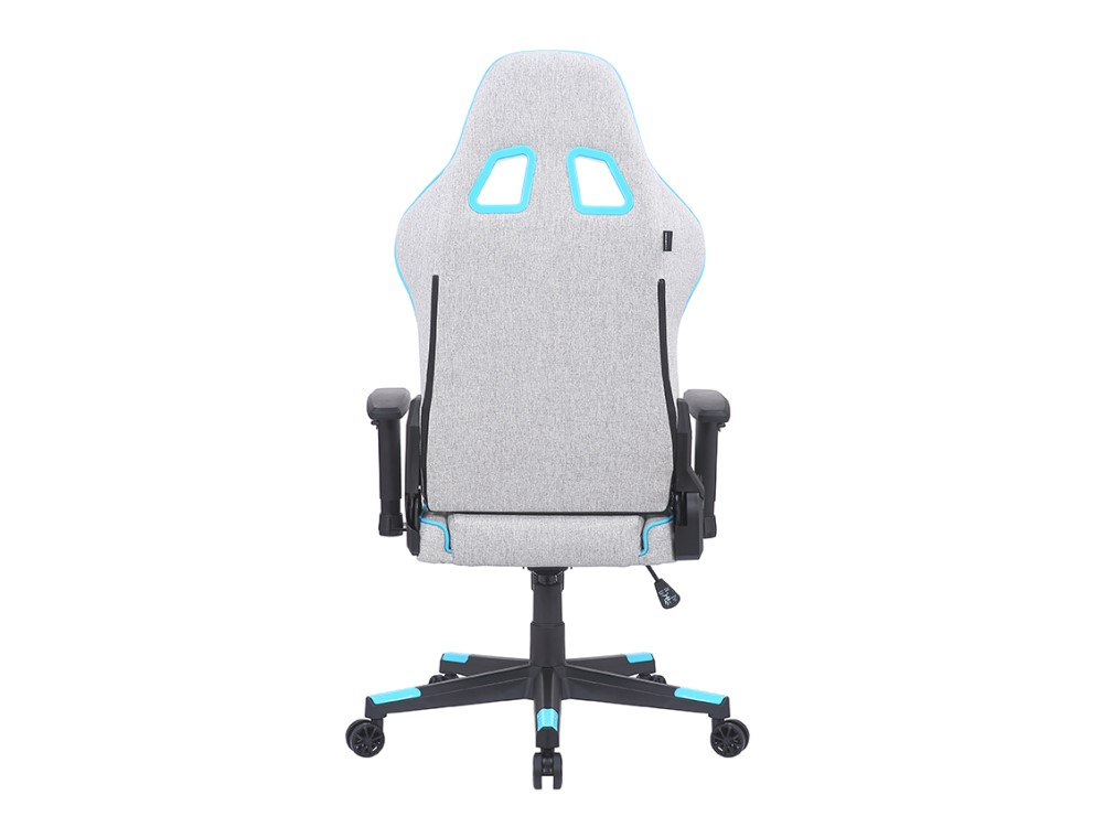 Silla gaming - Newskill Kitsune Zephyr, Reposabrazos 2D, 150 kg, Tela, Ruedas de nylon, Gris Daytona y Azul