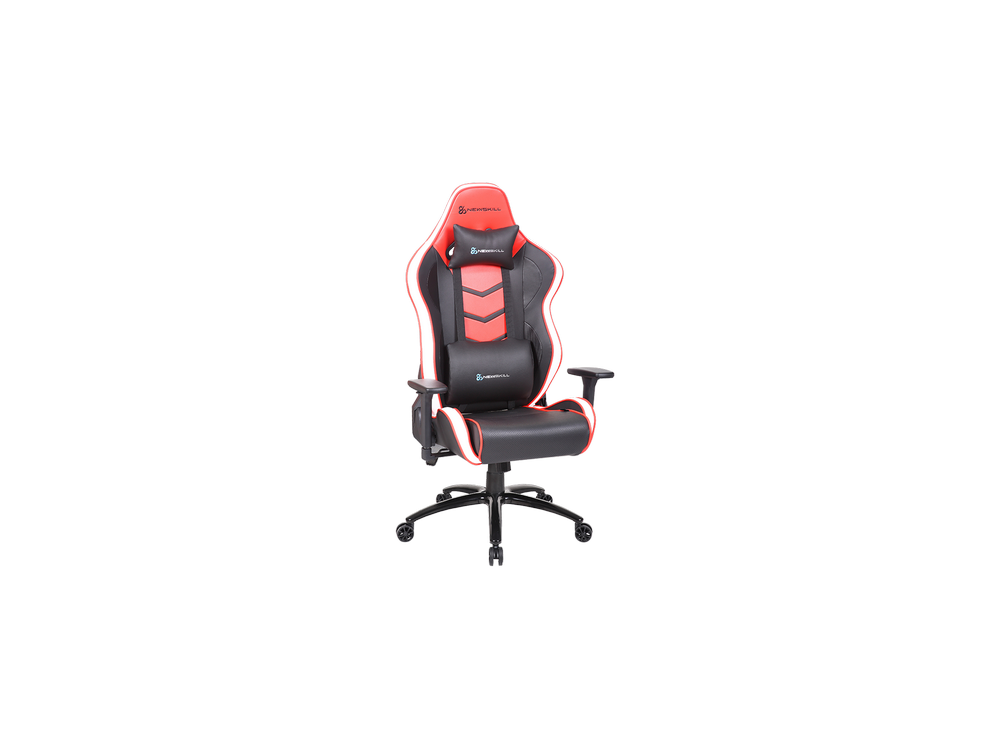 Silla gaming - Newskill Kaidan, Reposabrazos 3D, Hasta 150 kg, PU transpirable + Carbón, Rojo