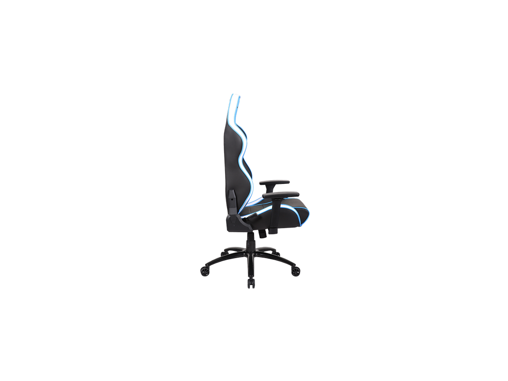 Silla gaming - Newskill Kaidan, Reposabrazos 3D, Hasta 150 kg, PU transpirable + Carbón, Azul