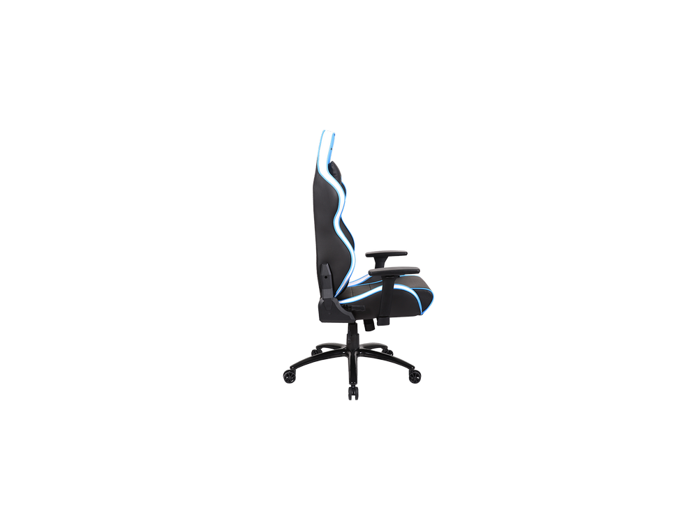 Silla gaming - Newskill Kaidan, Reposabrazos 3D, Hasta 150 kg, PU transpirable + Carbón, Azul