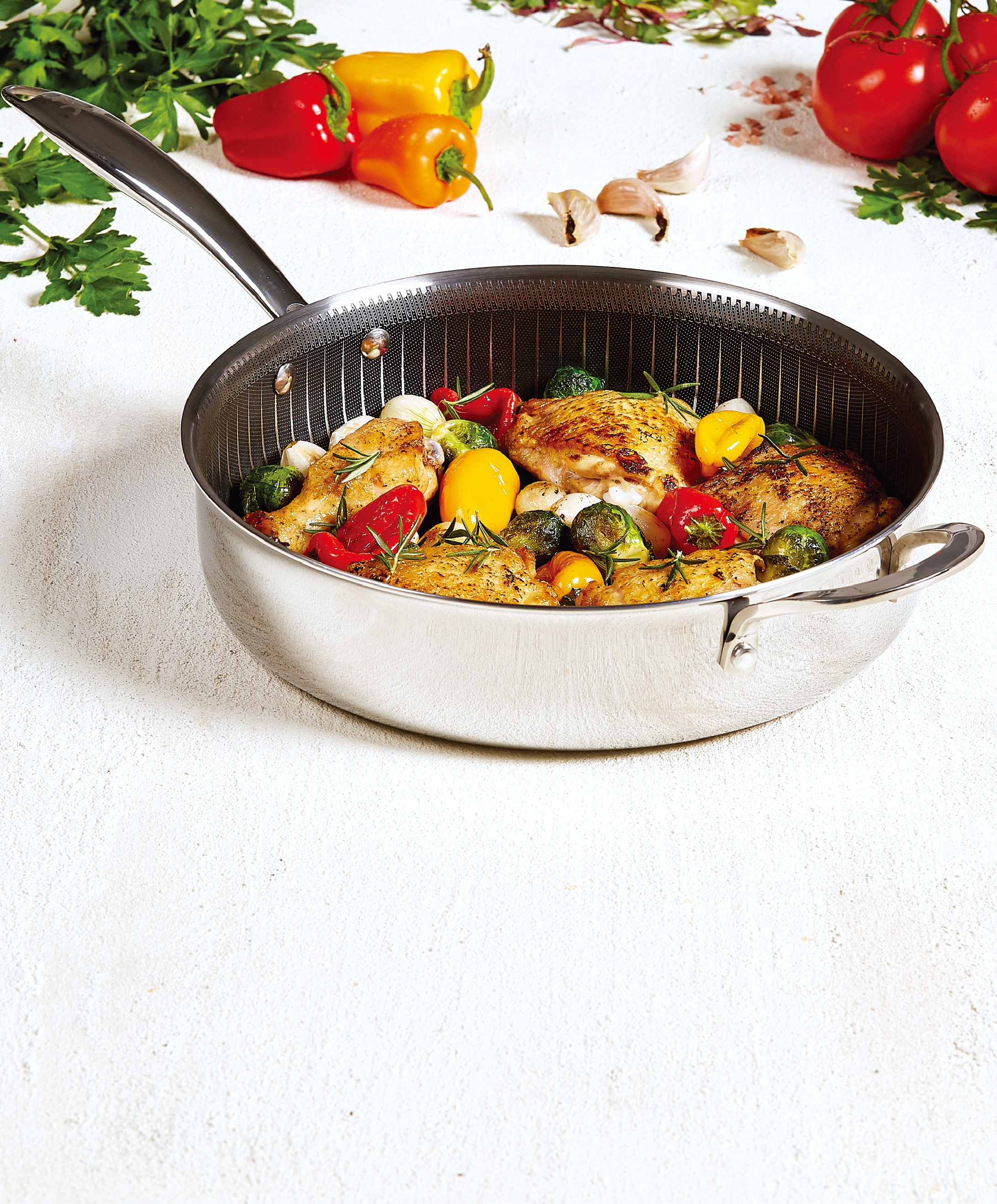 MEDIA SHOP M 29252 M 29252 Livington Titan Pan Pfannen-Set (Edelstahl, passend für alle Herdarten, 24 cm)