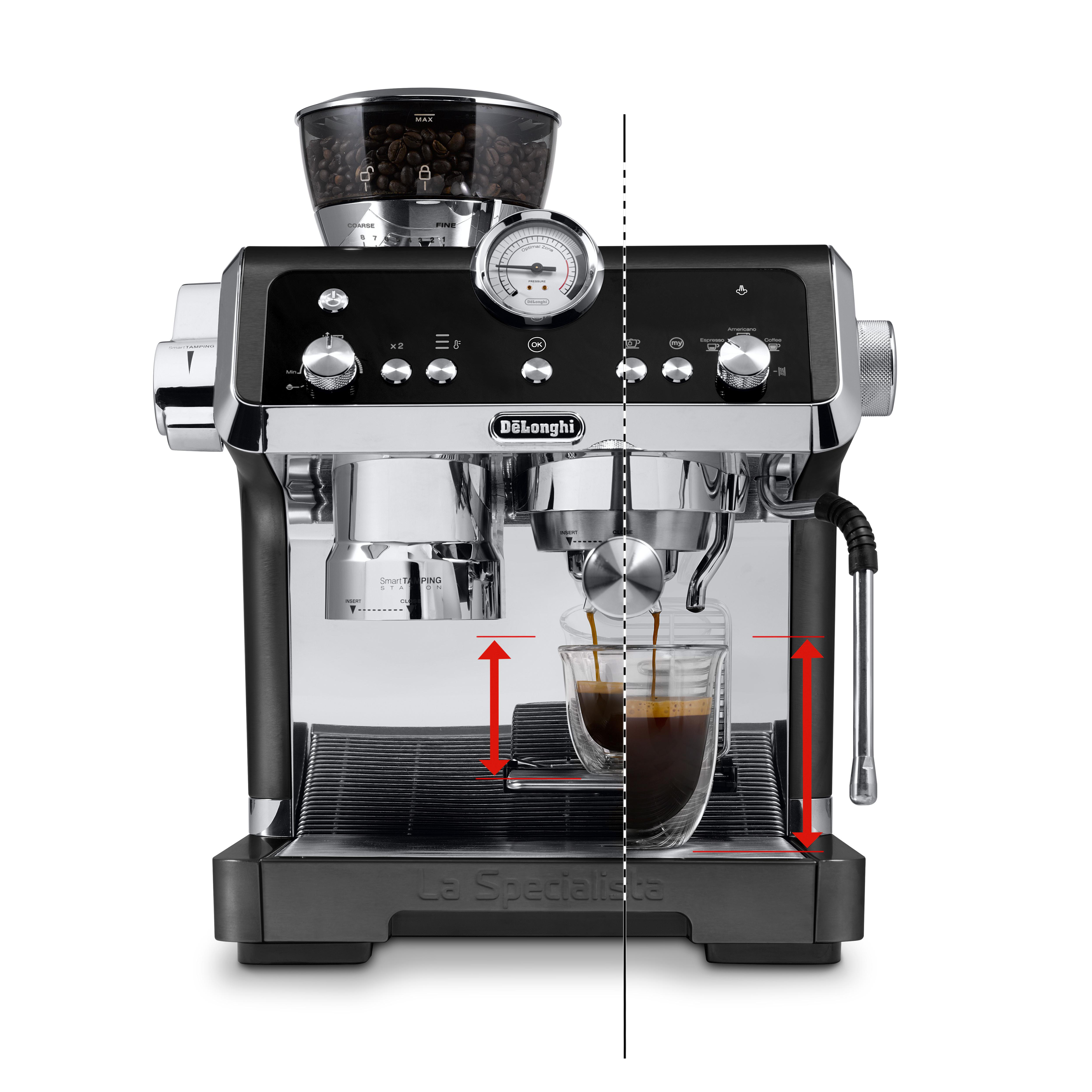 La DELONGHI Espressomaschine Schwarz/Metall Prestigio Specialista EC9355.BM