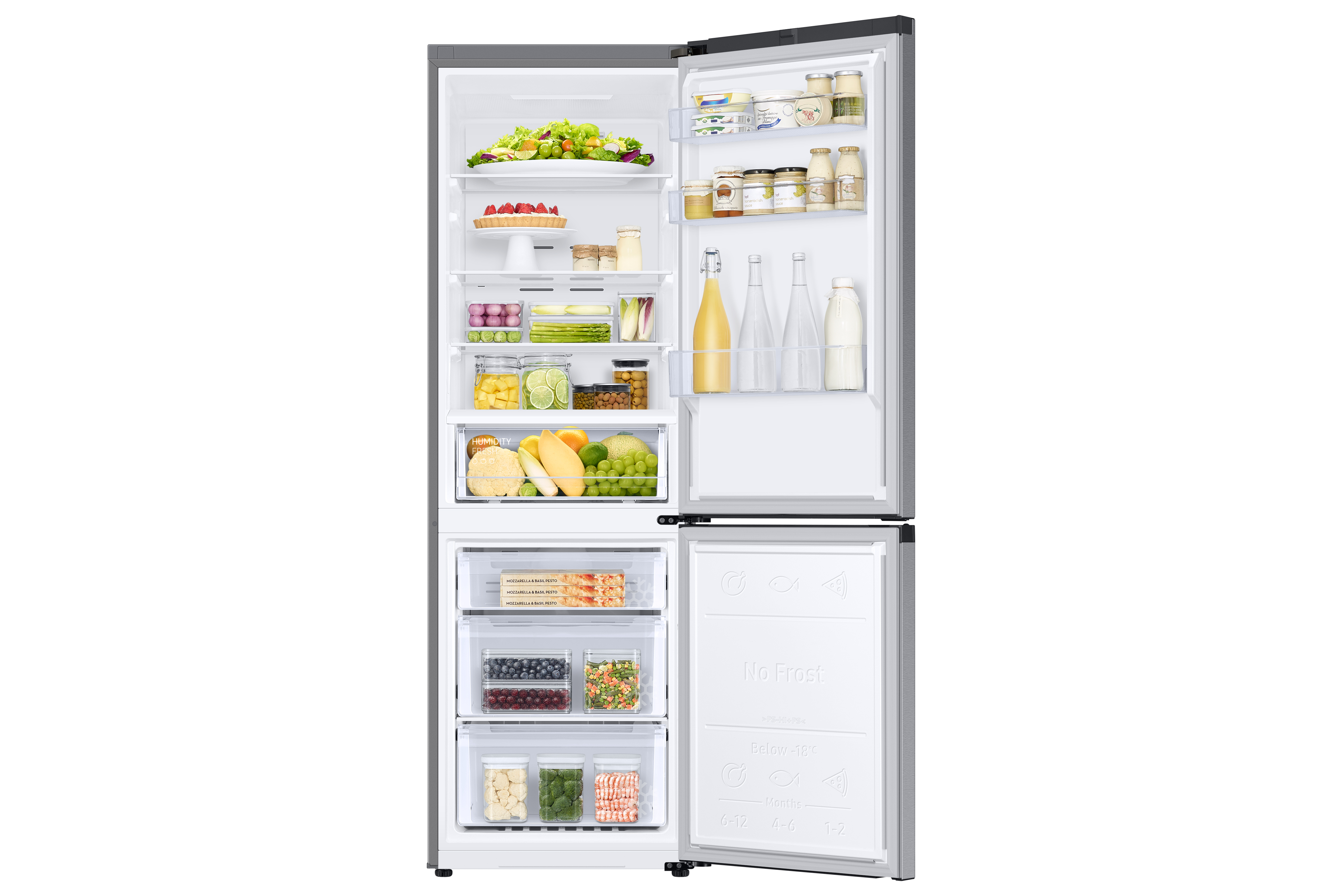 SAMSUNG RB34T670ESA/EF Kühl- Gefrierkombination (E, 344 l, 1853 mm hoch, Standgerät, No Frost (verminderte Eisbildung), Edelstahl-Optik)