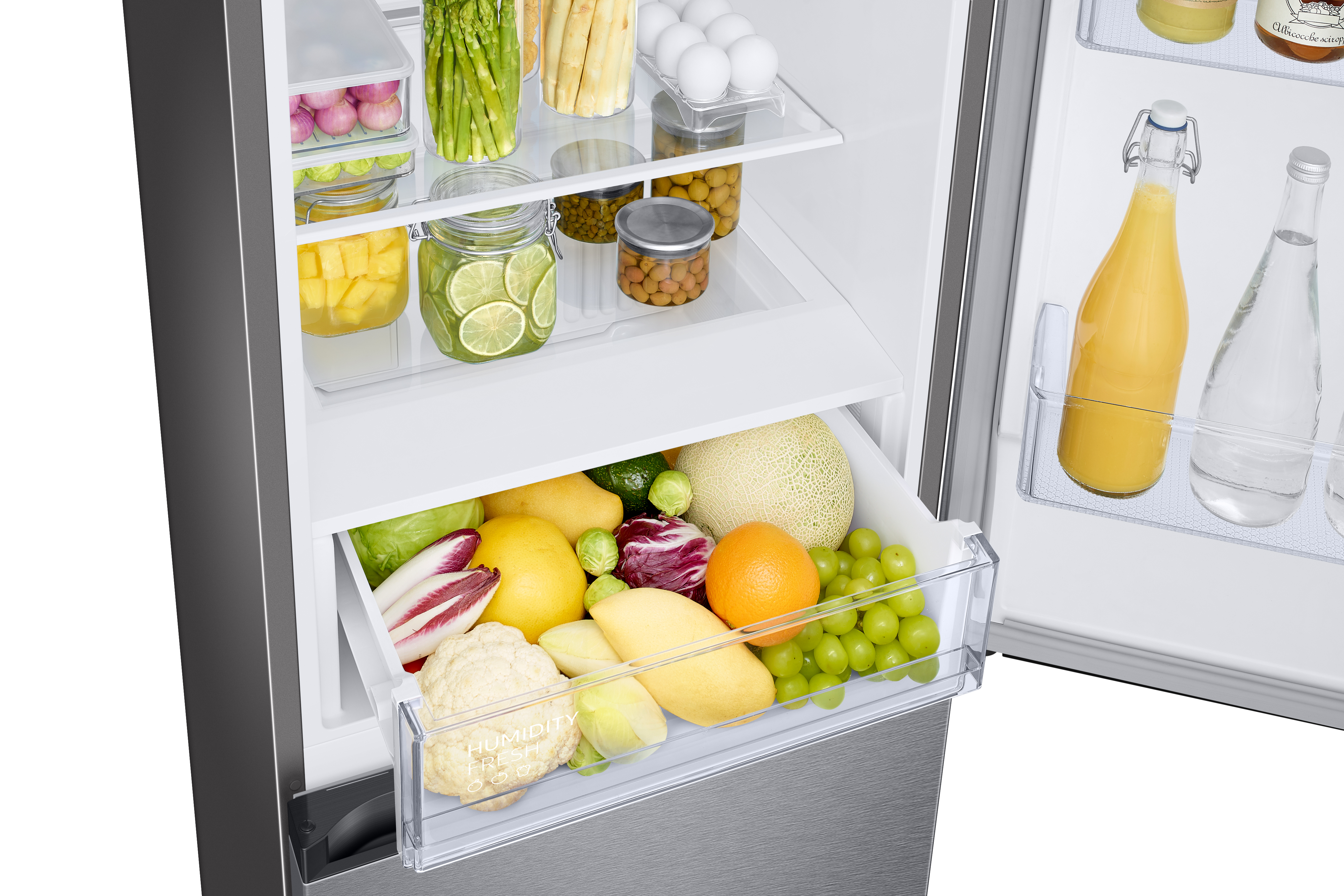 SAMSUNG RB34T670ESA/EF Kühl- Gefrierkombination (E, 344 l, 1853 mm hoch, Standgerät, No Frost (verminderte Eisbildung), Edelstahl-Optik)