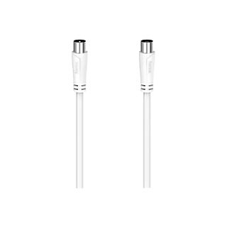 Cable de antena - Hama 00205045, 90 dB, 1.5 m, Doble blindaje, Blanco