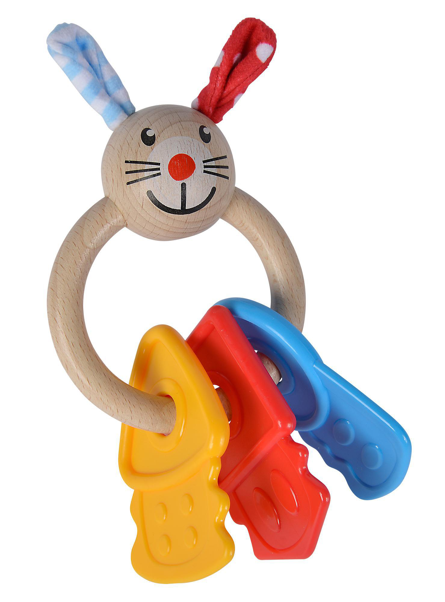 EICHHORN Beißring Kinderspielzeug Naturfarben/Rot/Blau/Gelb