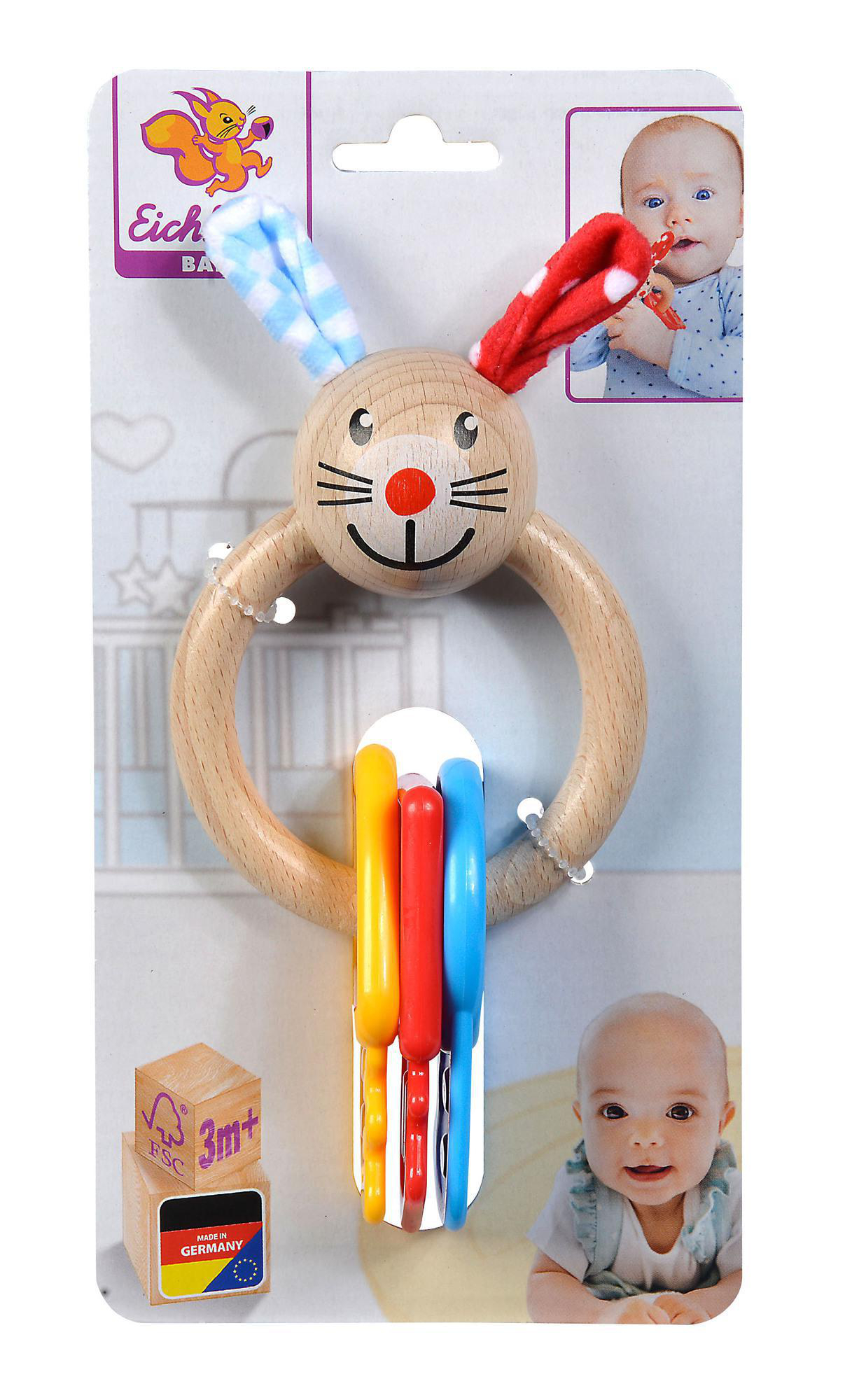 EICHHORN Beißring Kinderspielzeug Naturfarben/Rot/Blau/Gelb