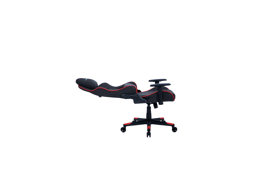 Silla gaming - Newskill Kitsune Zephyr, Reposabrazos 2D, 150 kg, Tela, Ruedas de nylon, Negro Espacial y Rojo