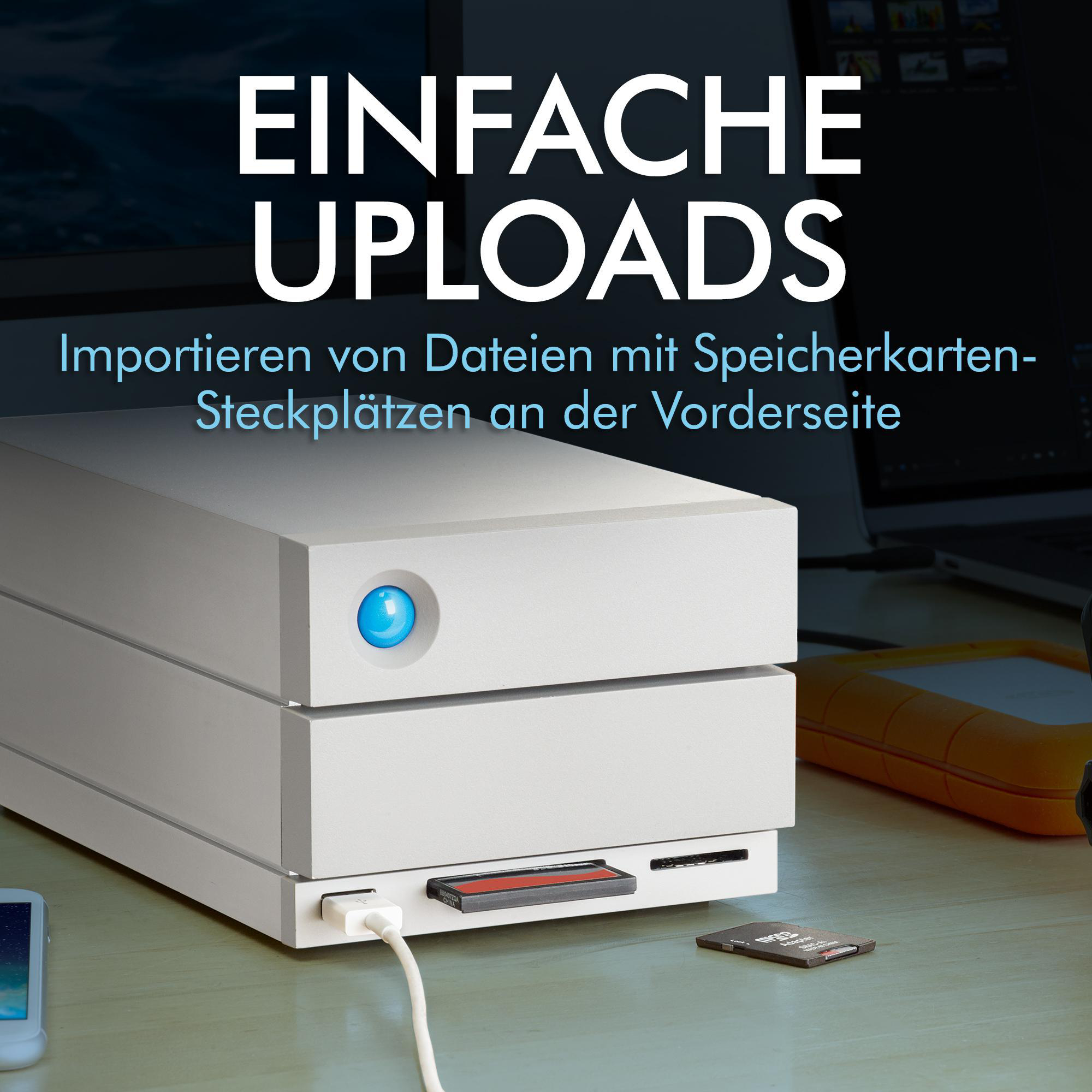 LACIE 2big Dock Thunderbolt 3 Festplatte, 16 TB HDD, extern, Silber