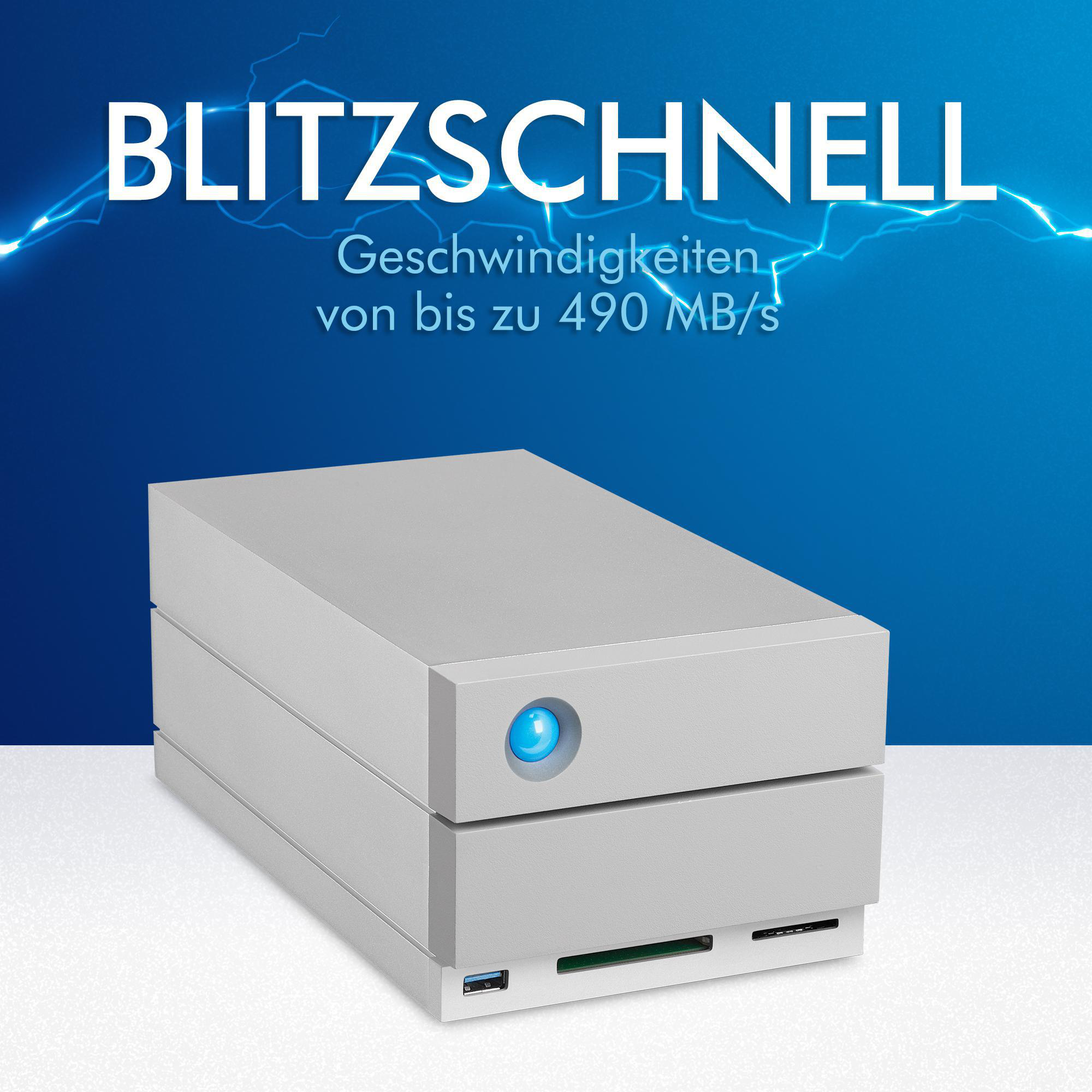 LACIE 2big Dock Thunderbolt 3 Festplatte, 20 TB HDD, extern, Silber