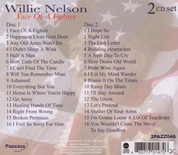 Egy zenei CD tok hátlapja, Willie Nelson albumának dalfelsorolásával.
