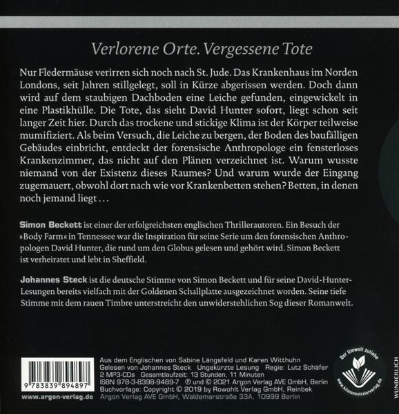 Text von einer Buchseite, auf Deutsch. Es beschreibt eine Geschichte mit einem dunklen, mysteriösen Thema.