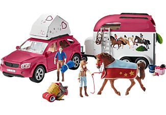 SCHLEICH Abenteuer mit Auto und Pferdeanhänger Spielfigur, Mehrfarbig