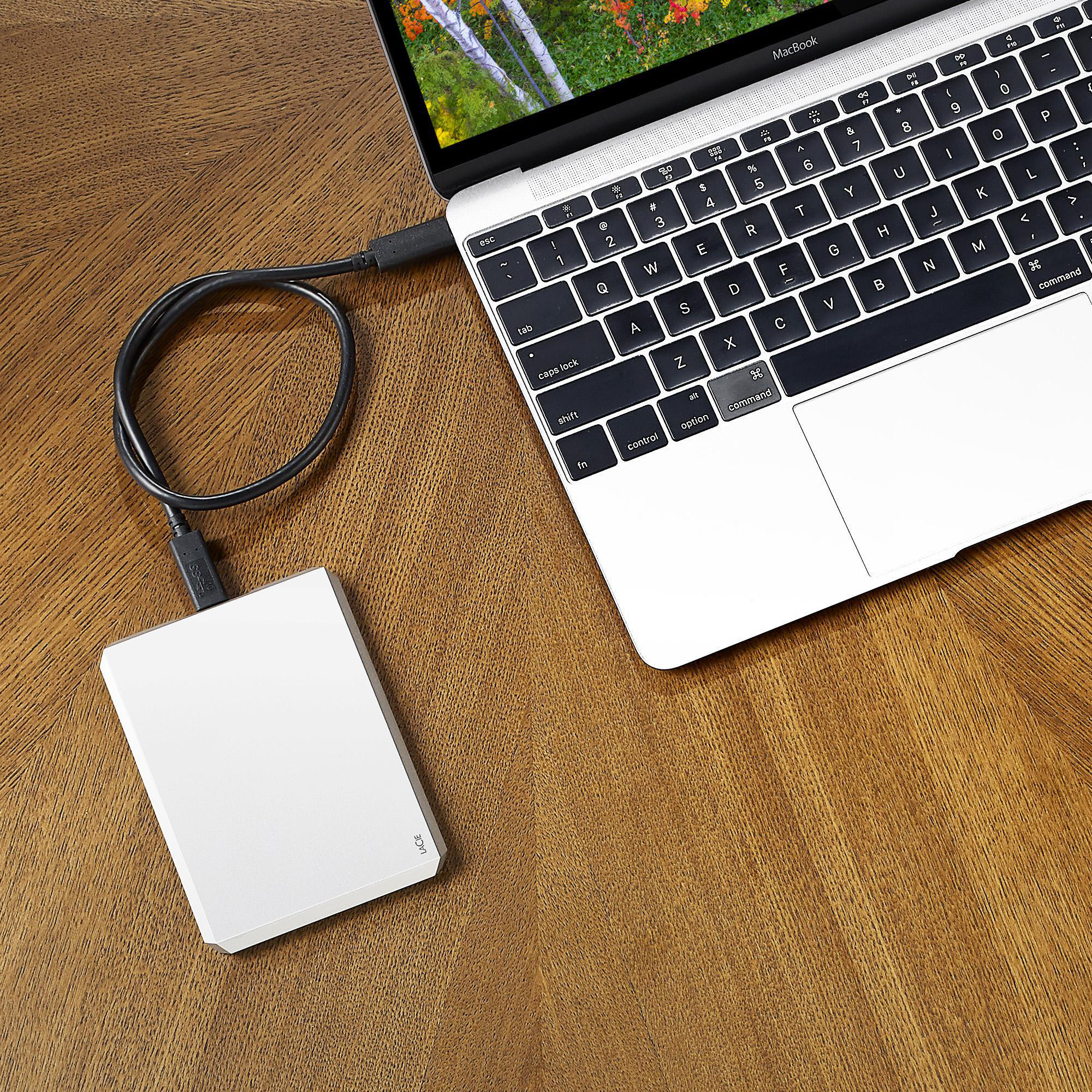LACIE Mobile Drive USB-C Festplatte, 1 TB HDD, 2,5 Zoll, extern, Mond-Silber
