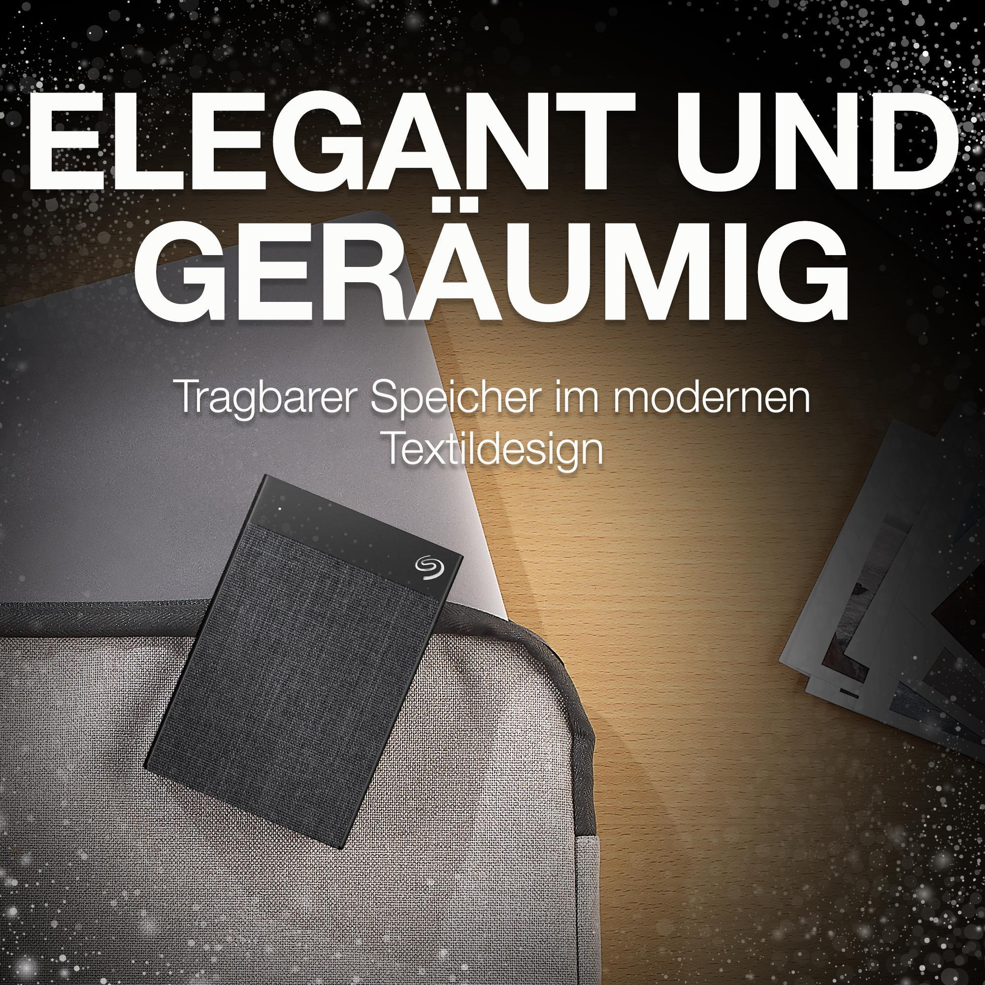 SEAGATE Backup Plus Ultra Touch Festplatte, 1 TB HDD, 2,5 Zoll, extern, Schwarz