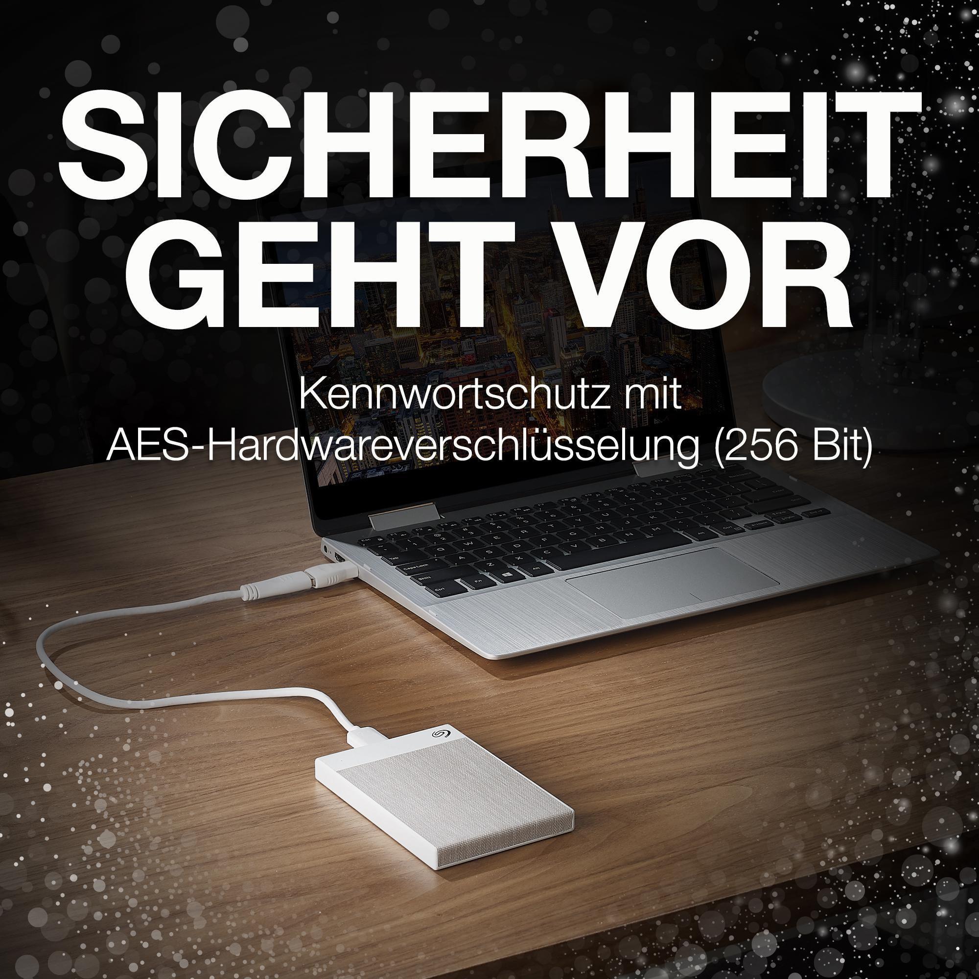 SEAGATE Backup Plus Ultra Touch Festplatte, 1 TB HDD, 2,5 Zoll, extern, Weiß