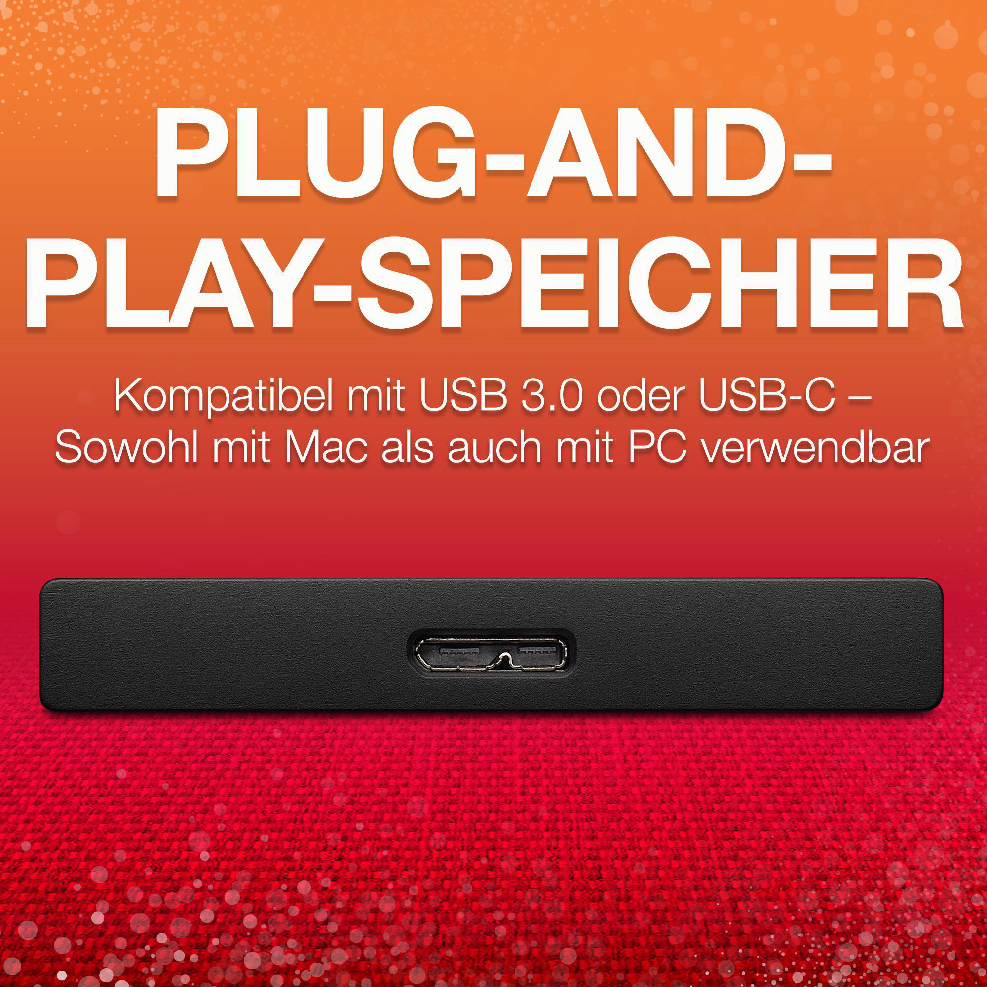 SEAGATE Backup Plus Ultra Touch Festplatte, 2 TB HDD, 2,5 Zoll, extern, Schwarz