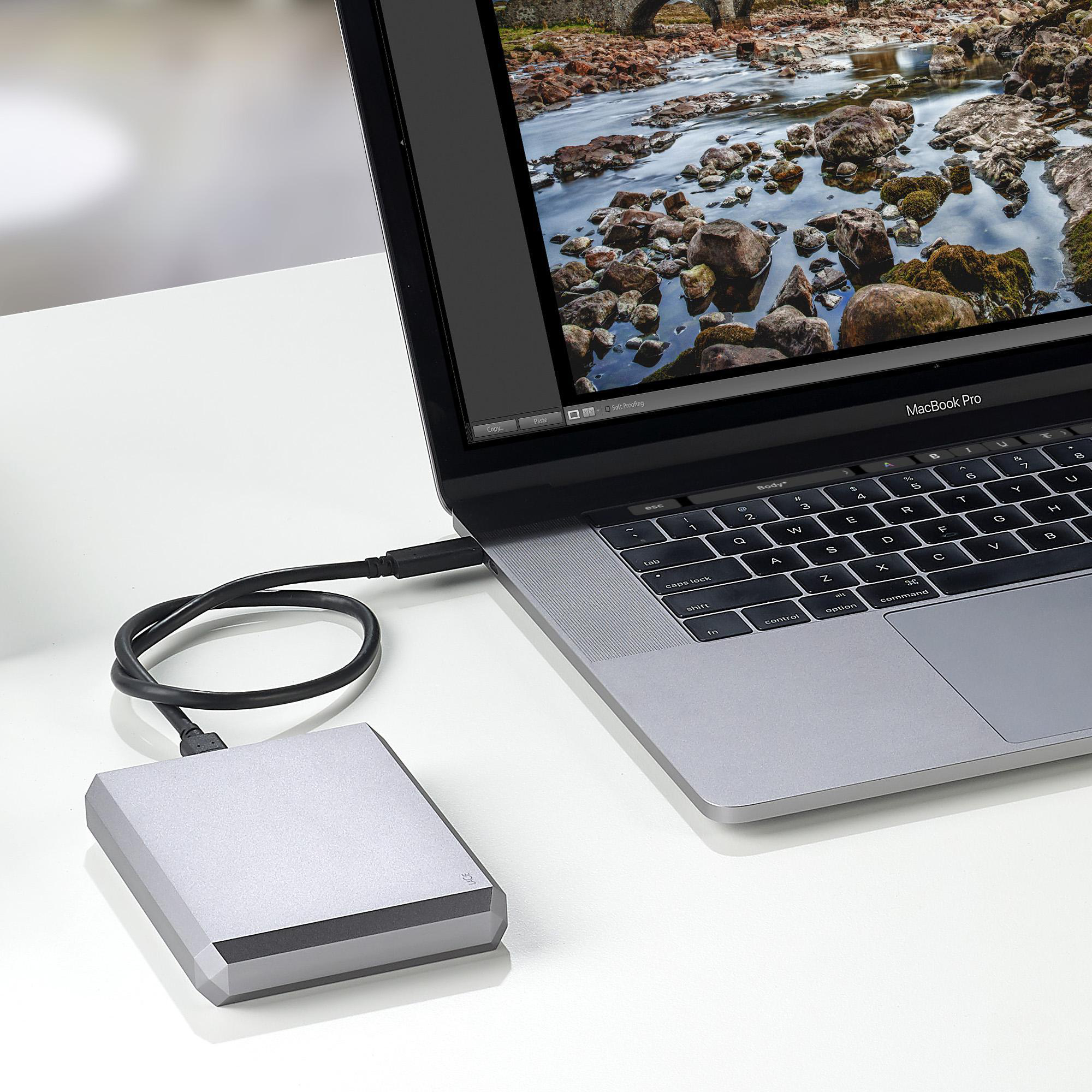 LACIE Mobile Drive USB-C Festplatte, 5 TB HDD, 2,5 Zoll, extern, Weltraum-Grau