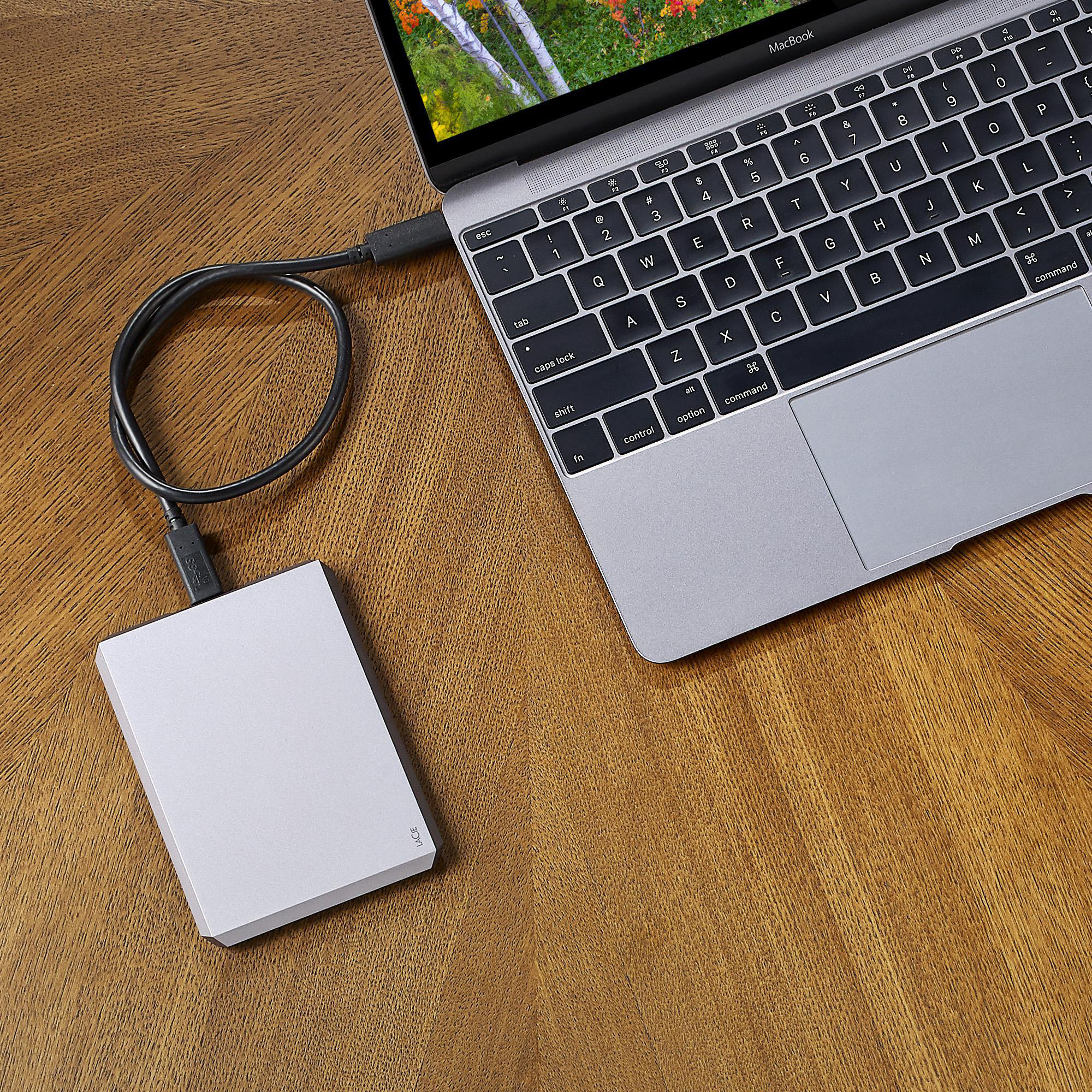 LACIE Mobile Drive USB-C Festplatte, 2 TB HDD, 2,5 Zoll, extern, Weltraum-Grau