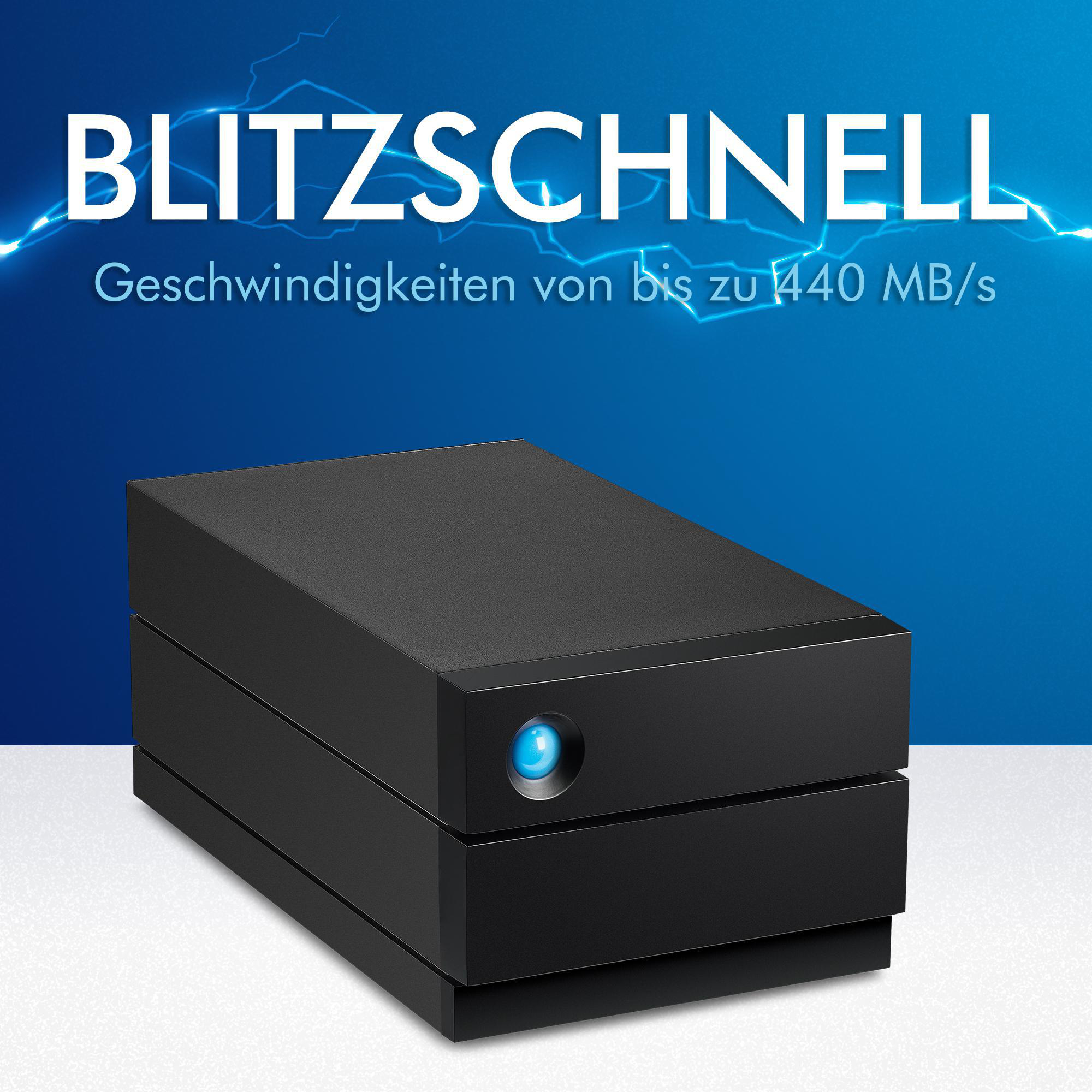 LACIE 2Big Raid Thunderbolt 3 Festplatte, 4 TB HDD, 3,5 Zoll, extern, Schwarz