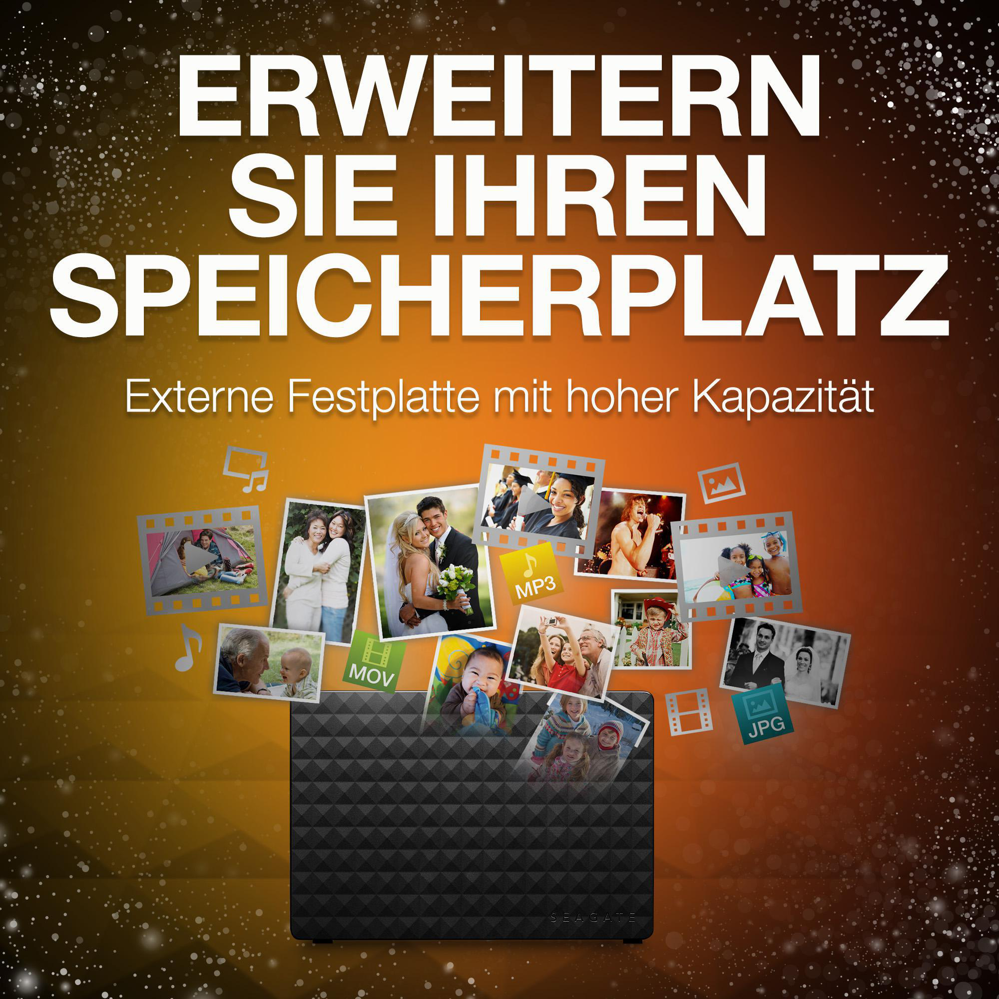 SEAGATE Expansion Desktop Festplatte, 10 TB HDD, 3,5 Zoll, extern, Schwarz