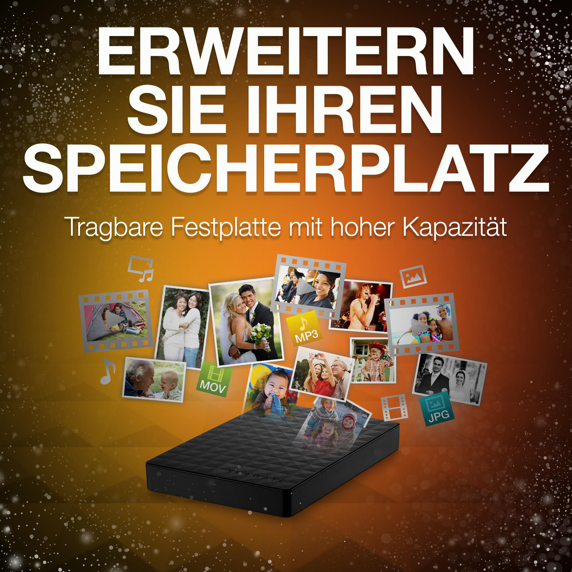 SEAGATE Expansion+ Festplatte, 5 TB HDD, 2,5 Zoll, extern, Schwarz