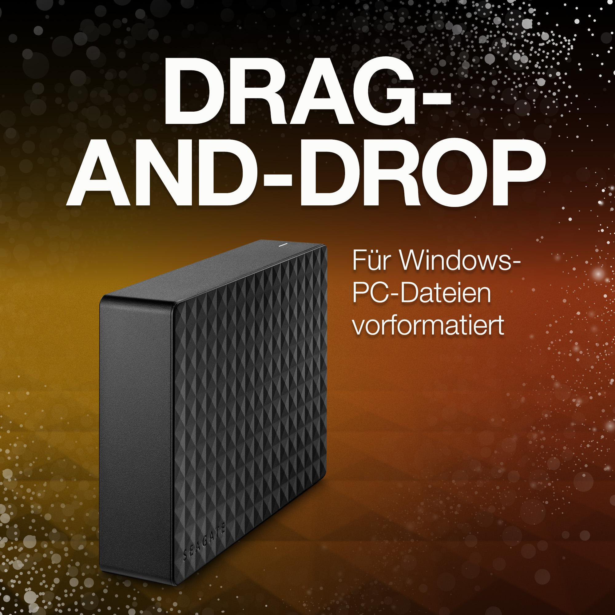 SEAGATE Expansion Desktop Festplatte, 10 TB HDD, 3,5 Zoll, extern, Schwarz
