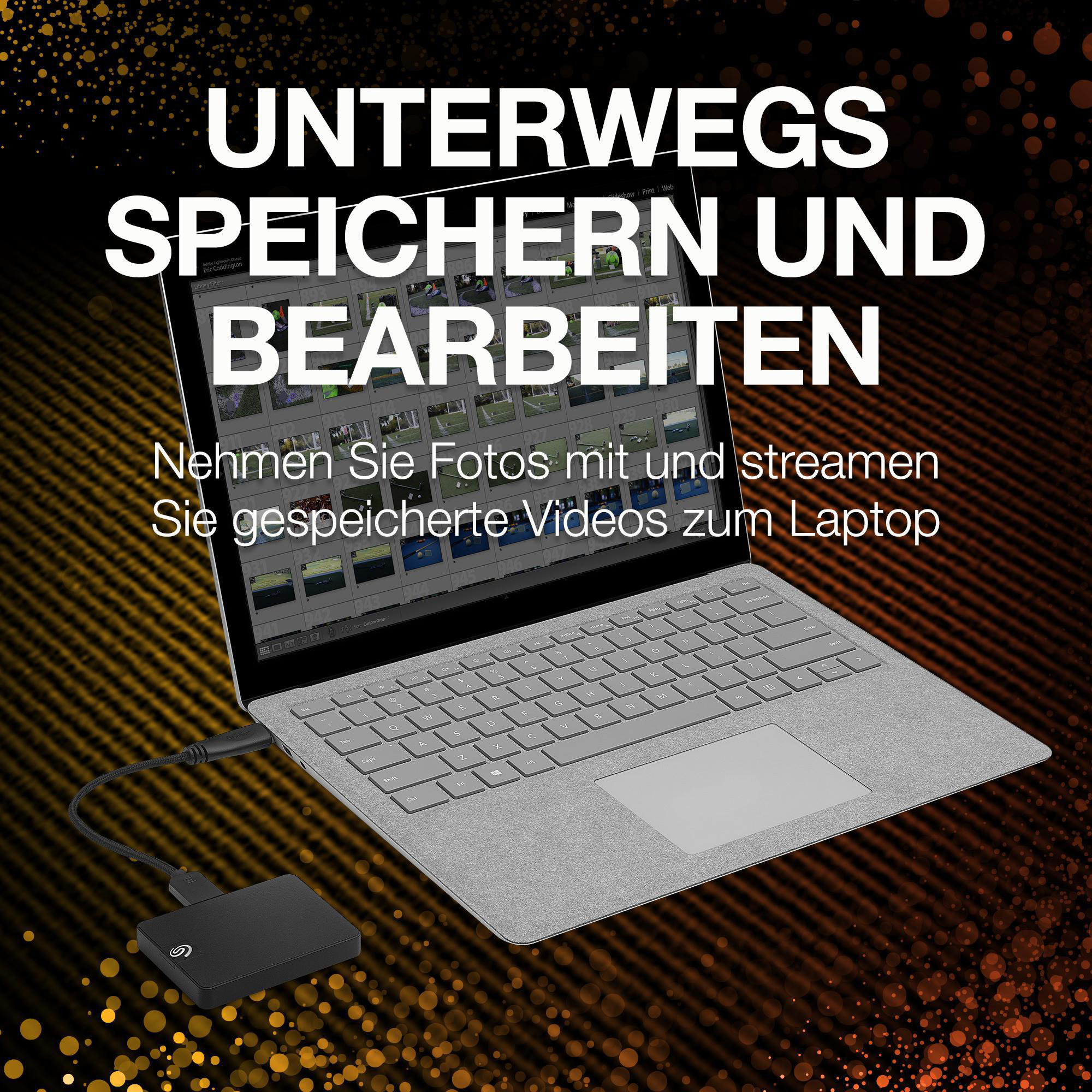 SEAGATE Expansion SSD Festplatte, 1 TB SSD, extern, Schwarz