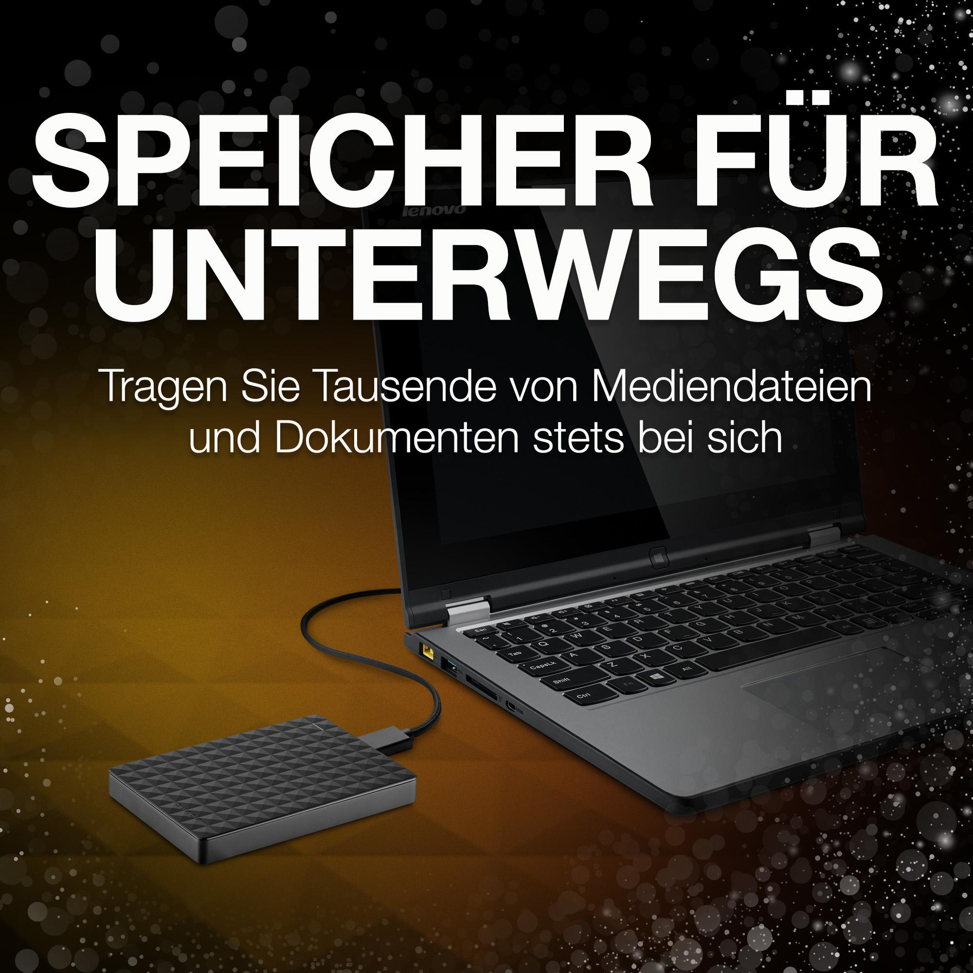 SEAGATE Expansion+ Festplatte, 5 TB HDD, 2,5 Zoll, extern, Schwarz