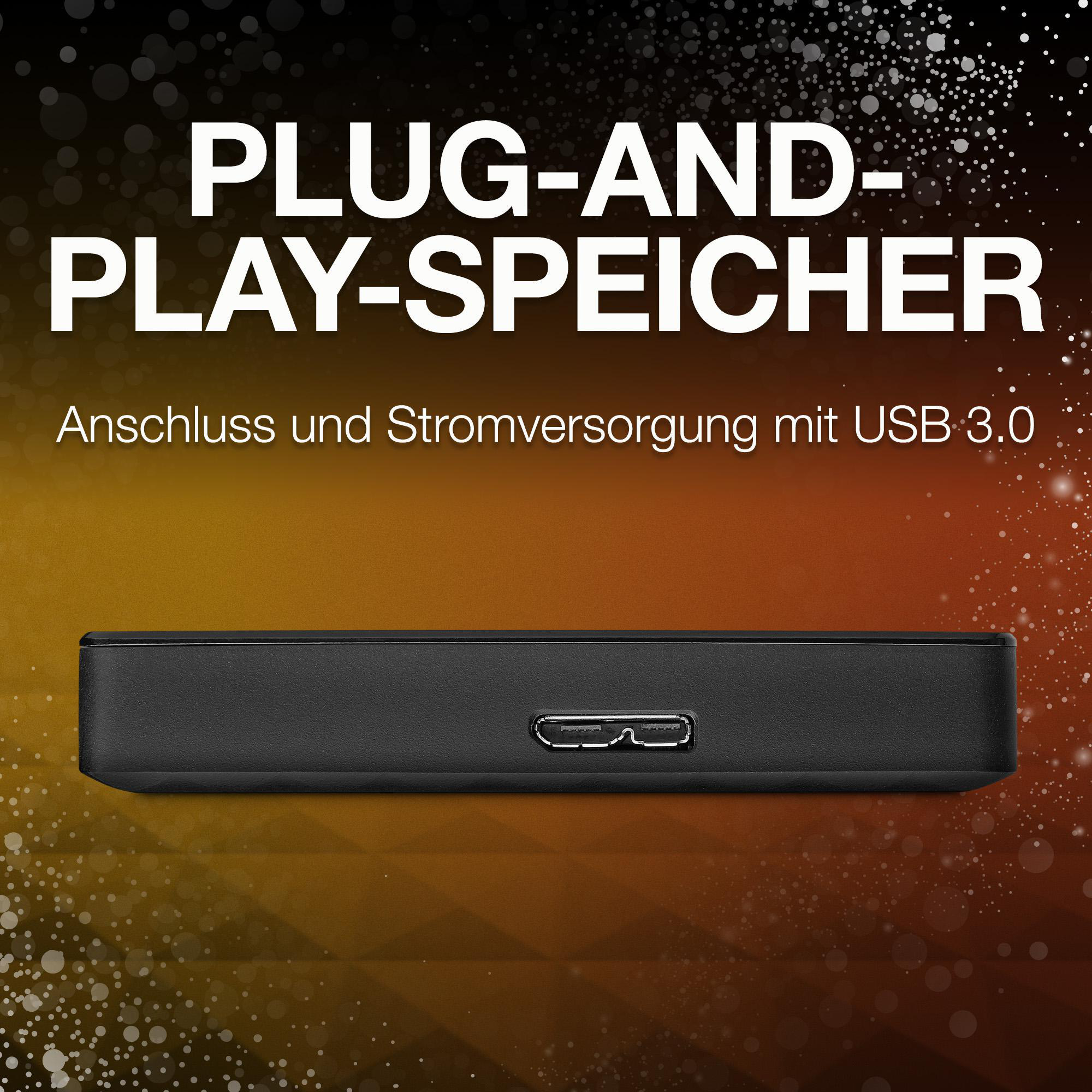 SEAGATE Expansion+ Festplatte, 5 TB HDD, 2,5 Zoll, extern, Schwarz