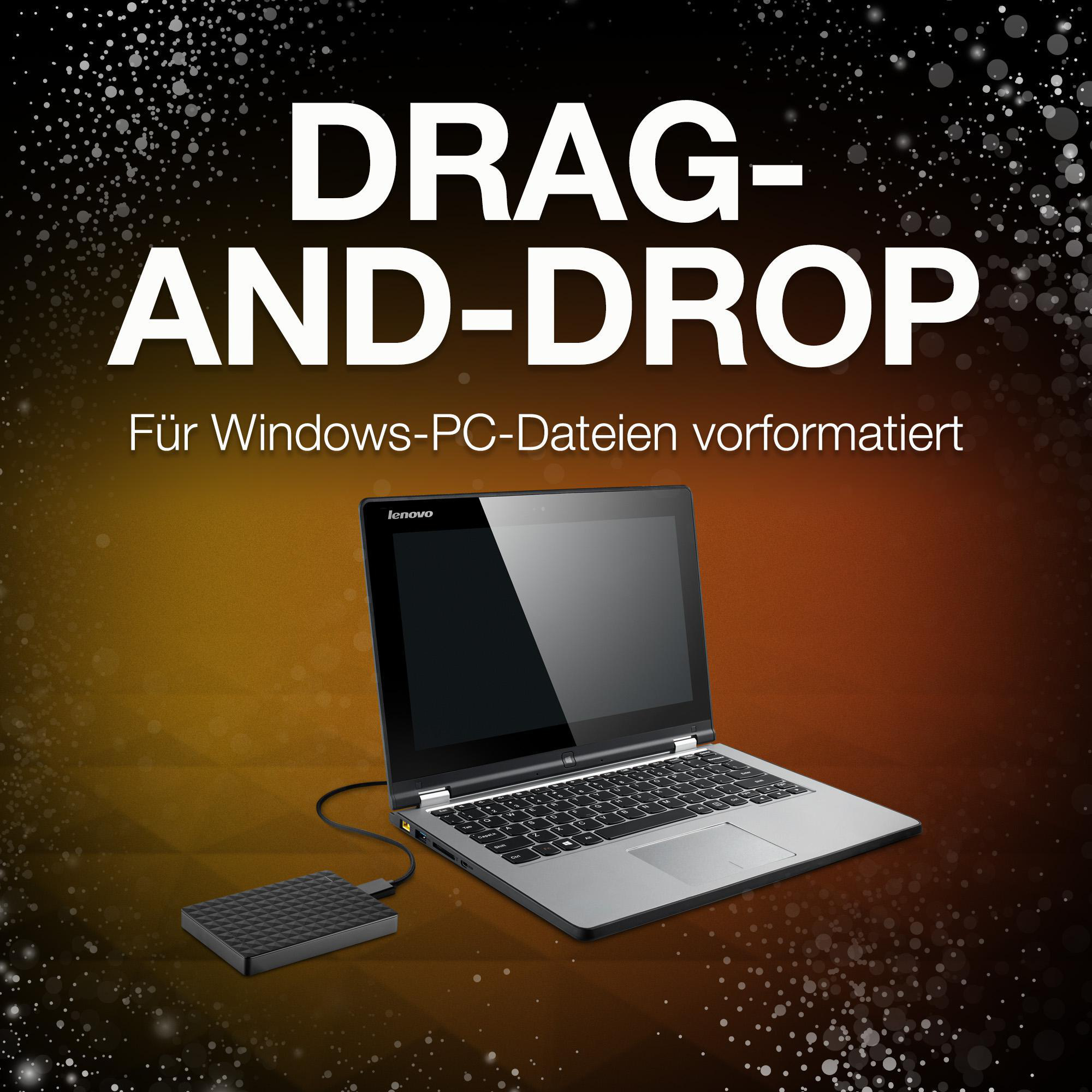 SEAGATE Expansion+ Festplatte, 5 TB HDD, 2,5 Zoll, extern, Schwarz