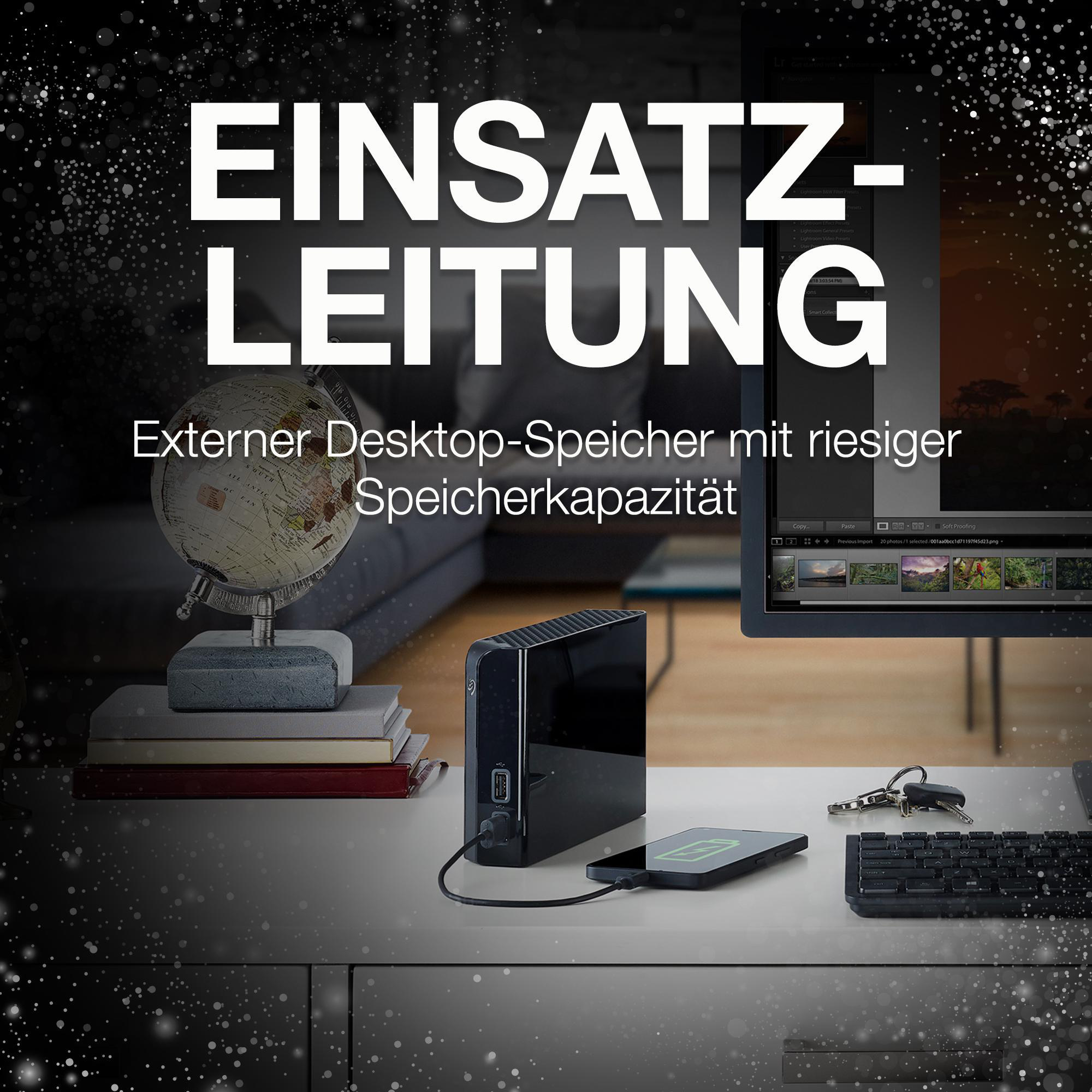 SEAGATE Backup Plus HUB Festplatte, 12 TB HDD, 3,5 Zoll, extern, Schwarz
