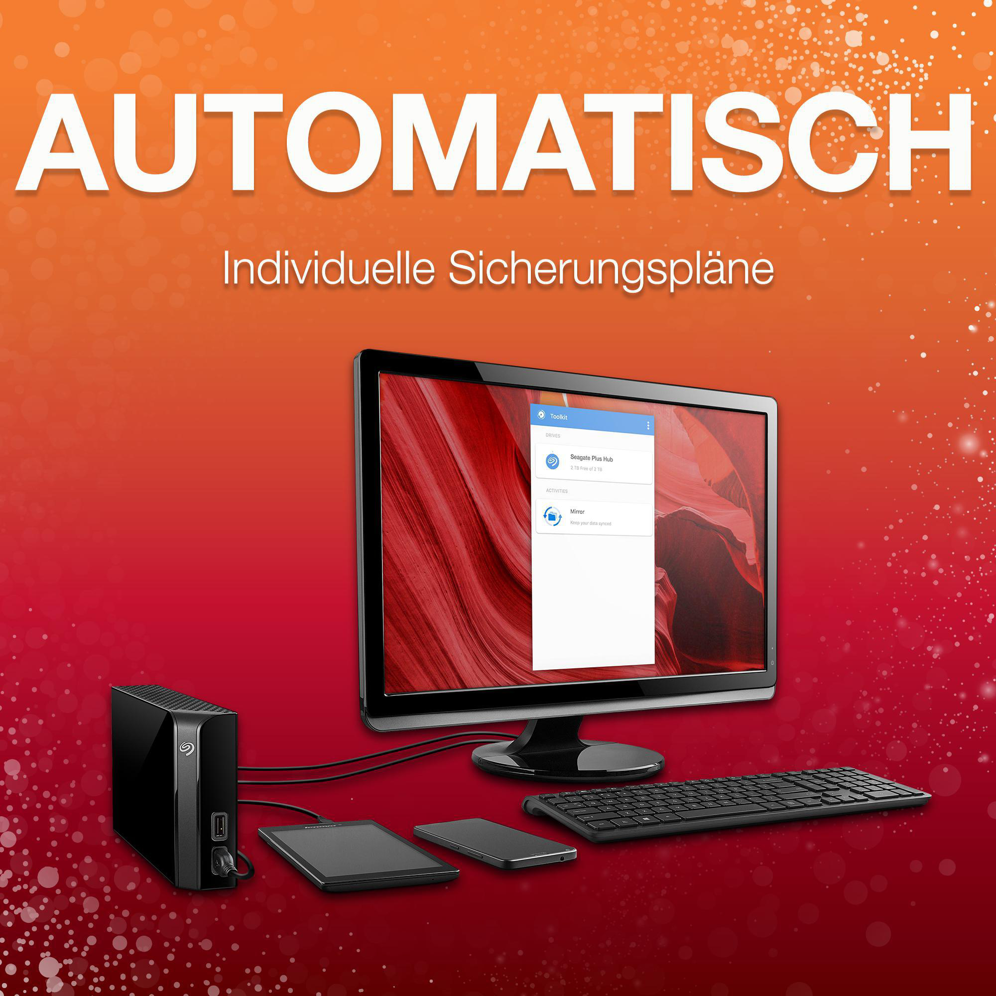 SEAGATE Backup Plus HUB Festplatte, 14 TB HDD, 3,5 Zoll, extern, Schwarz