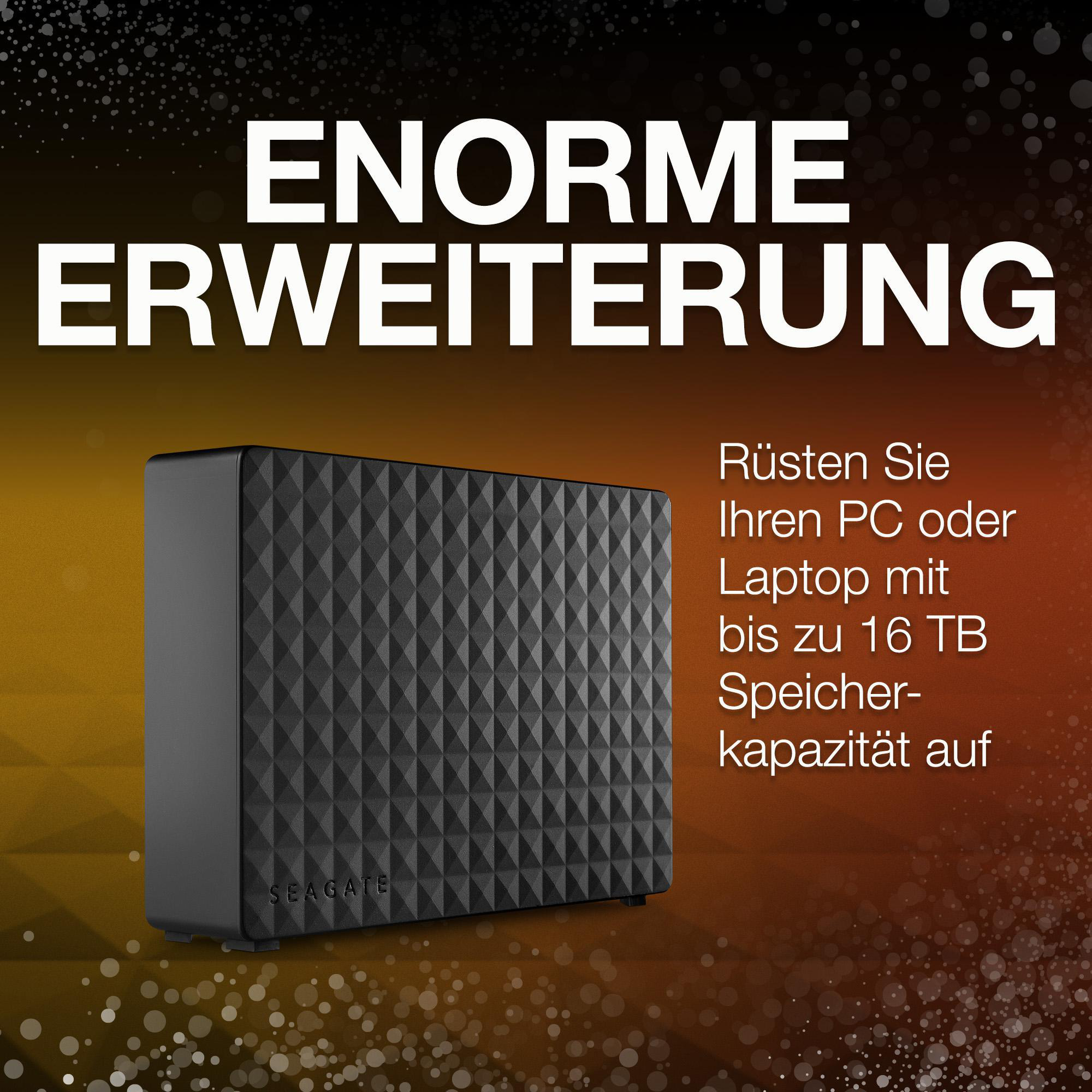 SEAGATE 16 TB 3,5 Expansion extern, Schwarz HDD, Zoll, Desktop Festplatte,