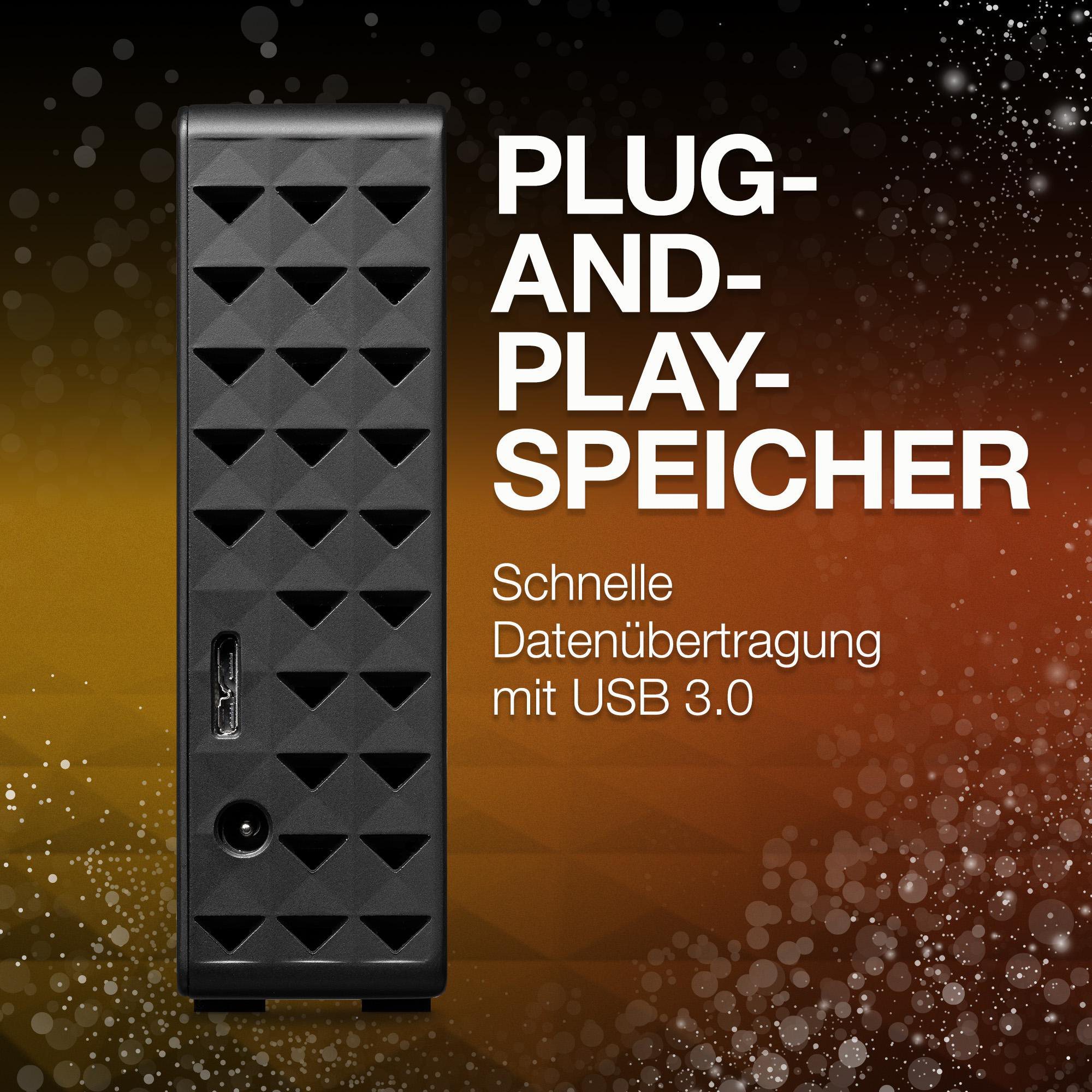 SEAGATE Expansion Desktop Festplatte, 14 TB HDD, 3,5 Zoll, extern, Schwarz