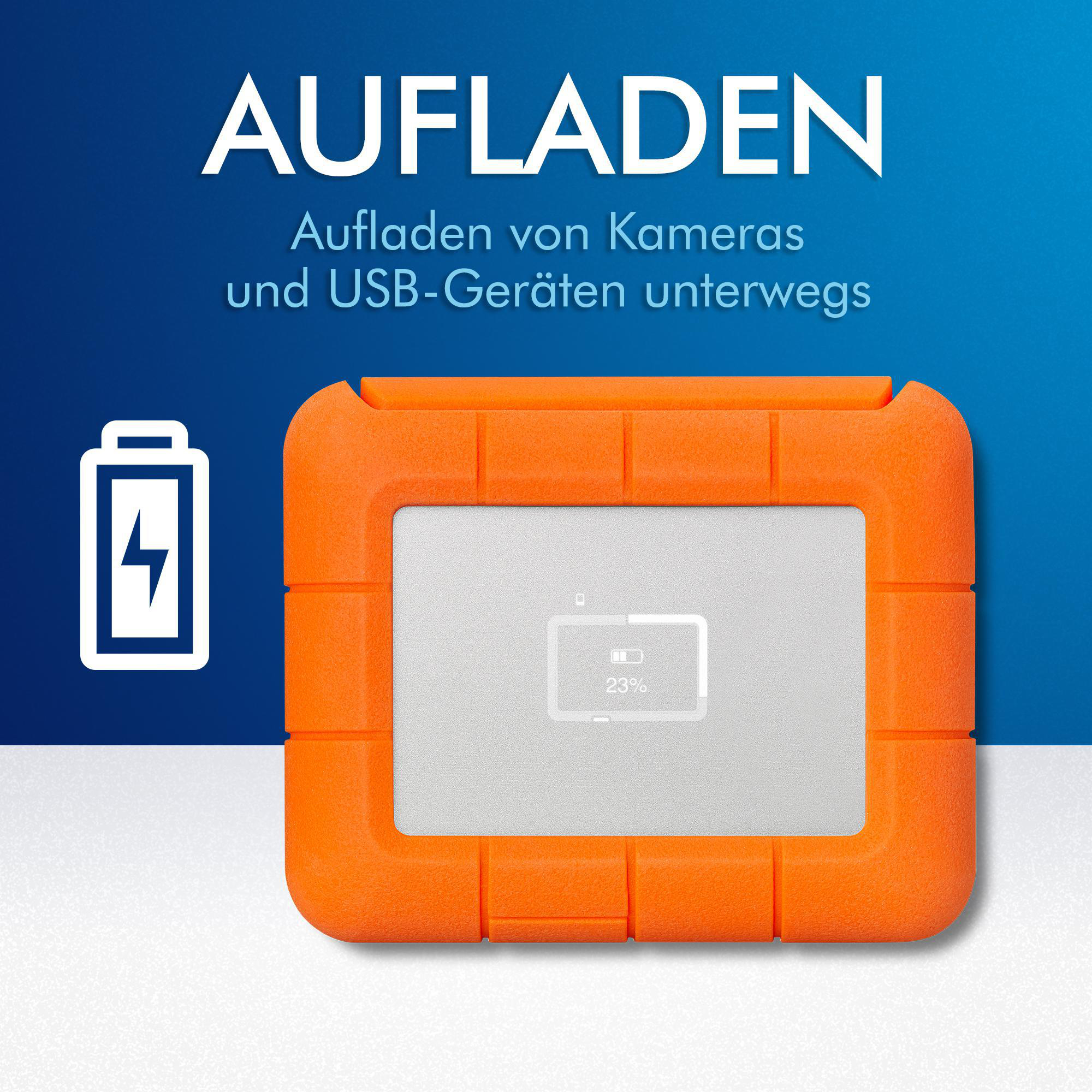 SSD, SSD Zoll, BOSS 2,5 1 Orange/Silver TB LACIE Rugged Festplatte, extern,
