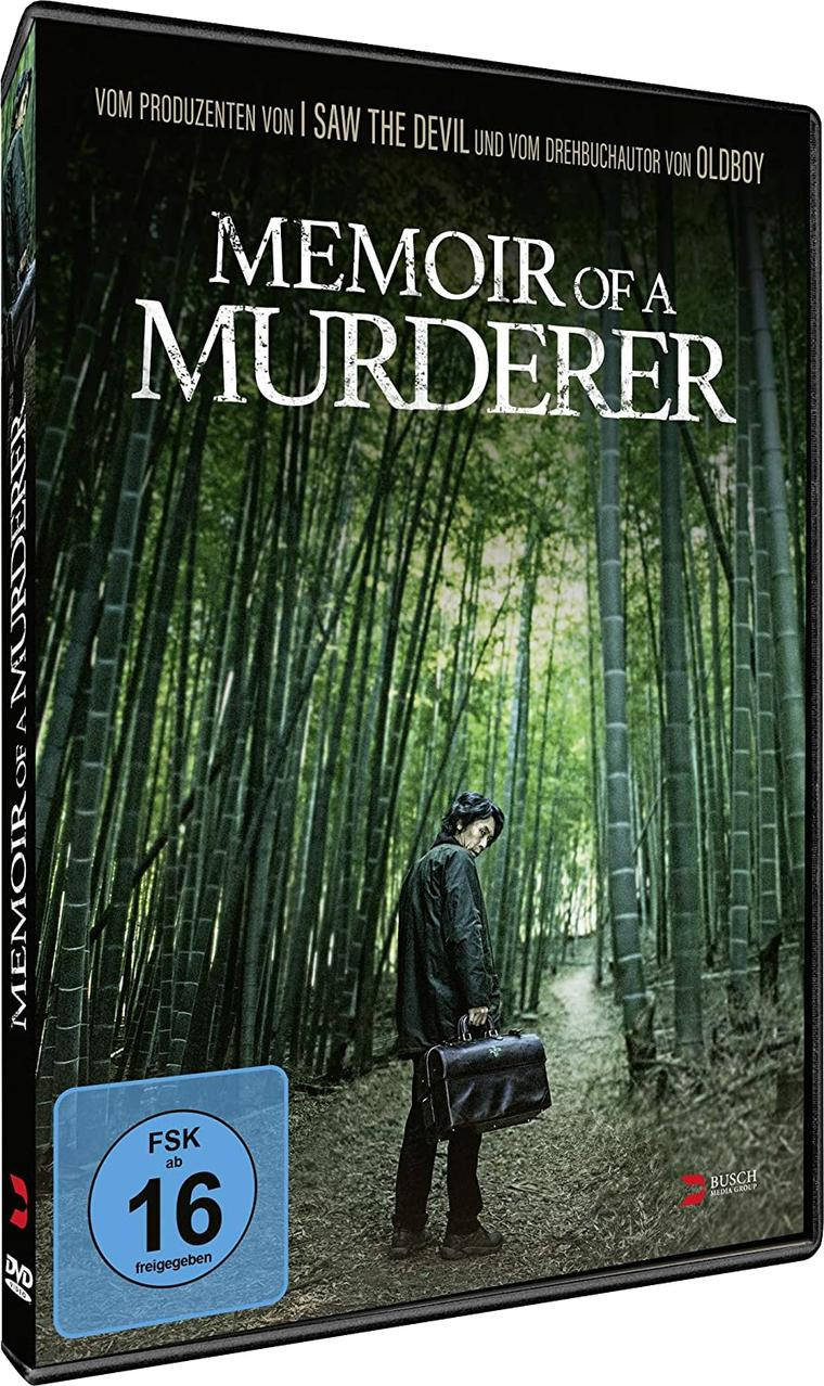 DVD-Cover mit einem Mann in einem Bambuswald. Der Titel lautet Memoir of a Murderer.