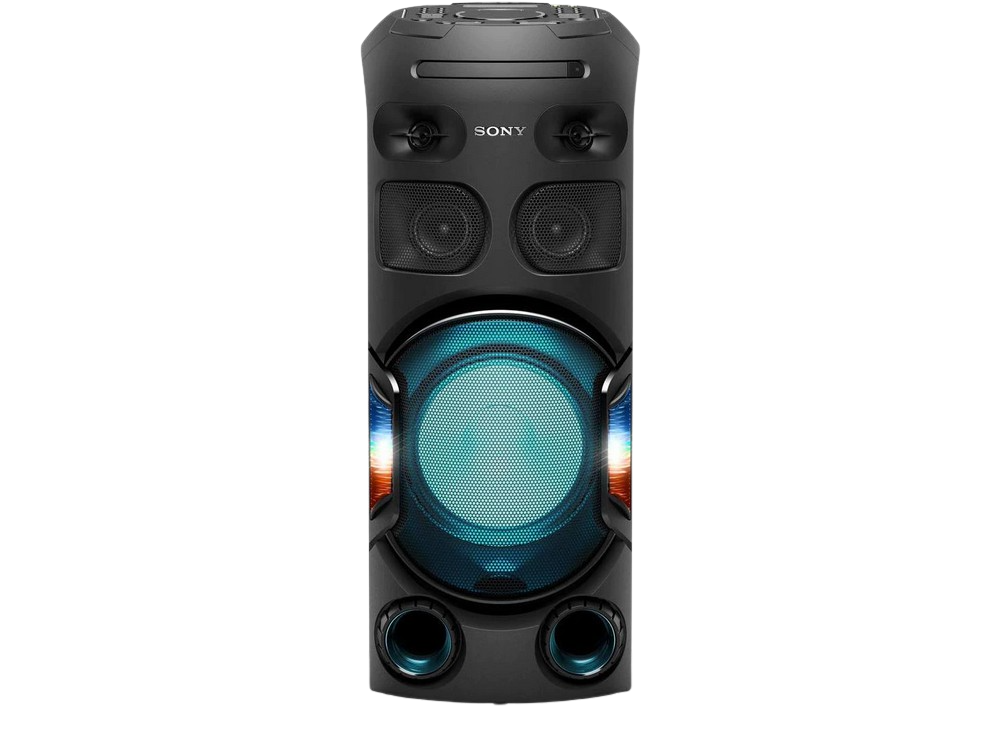 Sony Mhcv42 Torre negro 115 w sistema de audio potencia mhcv42d tecnología nfc bluetooth altavoz gran luces karaoke dj trolley 360º cddvdusbhdmiledmicrófono para fiesta graves largo alca mhcmhcv42d hifi bluetoothcddvdusb 05 standby 360 y distancia hdmi