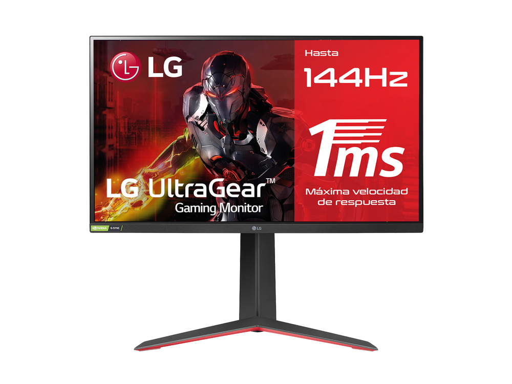 Lg Ultragear 27gp850b monitor 27 pulgadas gaming panel ips 165hz 1 ms 10001 400nit 169 hdmi displayport qhd 165 freesync™ premium negro y rojo nanoips led 2k gsync compatible 686 2560 685 144 hdr10