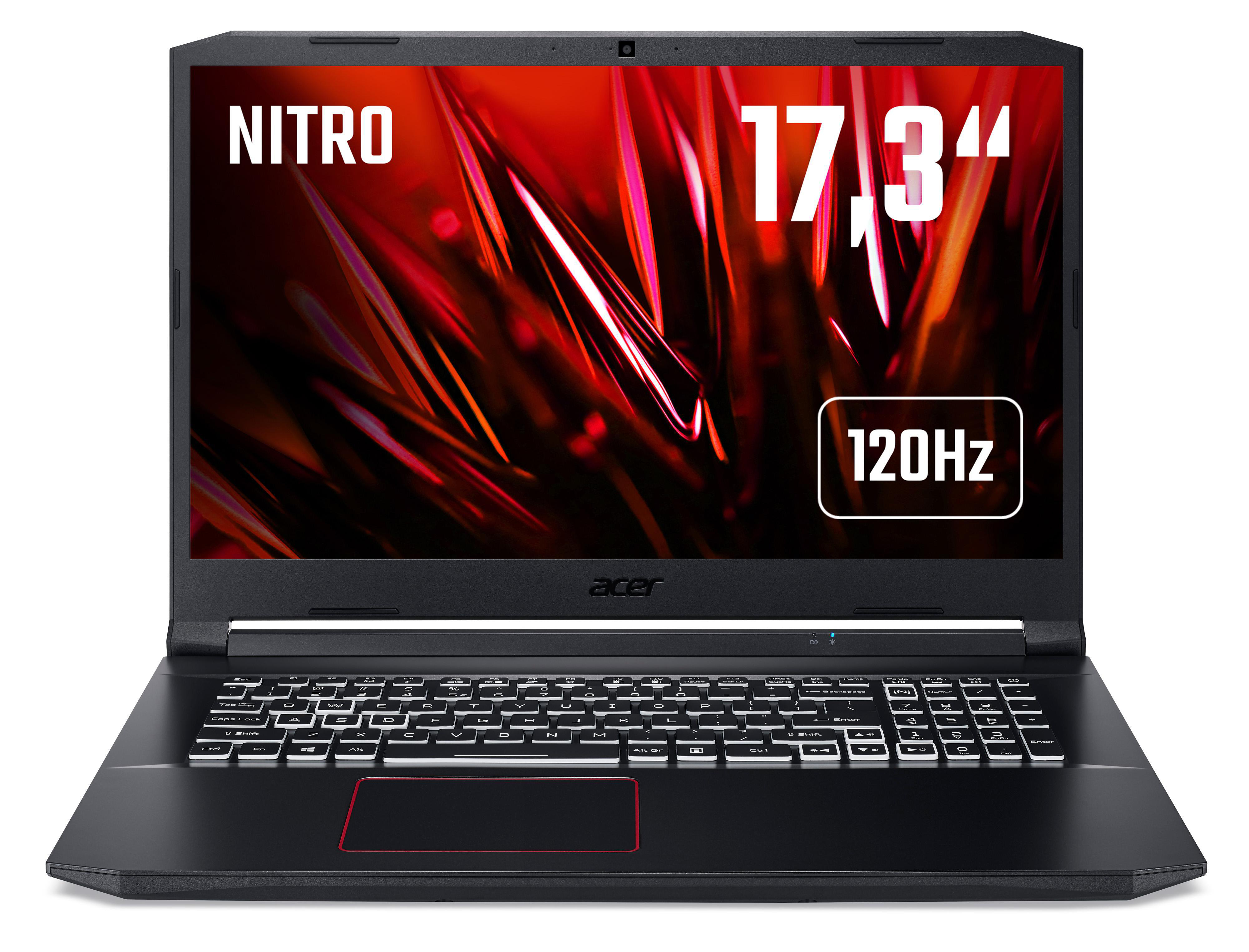 ACER Nitro 5 (AN517-52-74H8) mit 120 Hz Display &  RGB Tastaturbeleuchtung - 17,3 Zoll - Intel® Core™ i7 i7-10750H - 16 GB - 512 GB - NVIDIA GeForce RTX™ 3060 - Windows 10 Home (64 Bit)