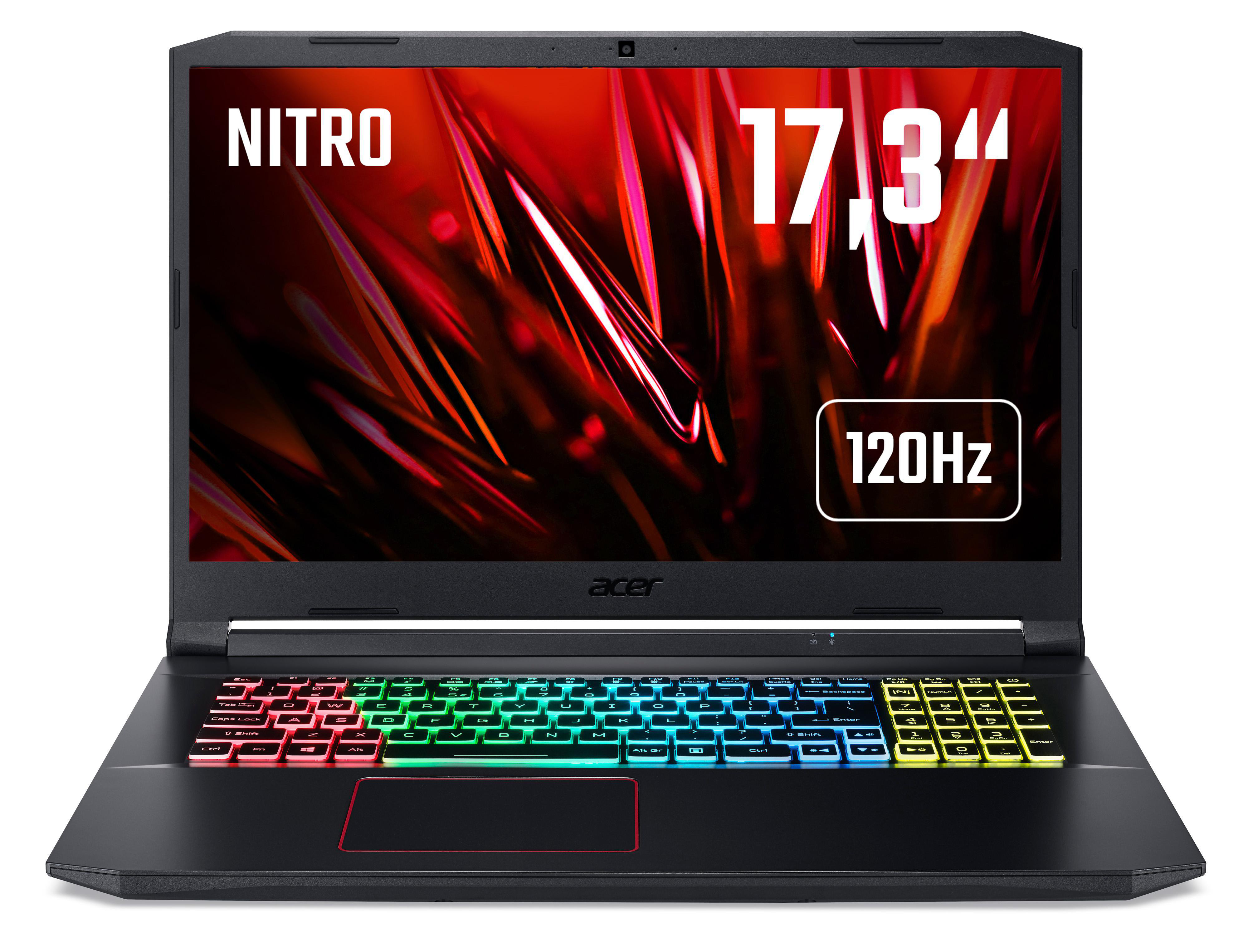 ACER Nitro 5 (AN517-52-74H8) mit 120 Hz Display &  RGB Tastaturbeleuchtung - 17,3 Zoll - Intel® Core™ i7 i7-10750H - 16 GB - 512 GB - NVIDIA GeForce RTX™ 3060 - Windows 10 Home (64 Bit)