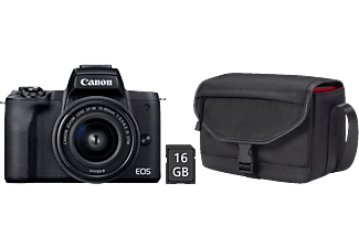 fax Richtlijnen werkzaamheid CANON Systemkamera EOS M50 Mark II Schwarz mit EF-M 15-45mm, Tasche SB130  und 16GB Speicherkarte online kaufen | MediaMarkt