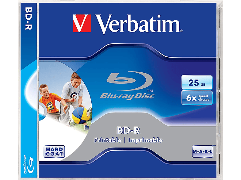 Disques Blu-ray Verbatim 25GB 6X Surface Imprimable - Lot De 10 Avec Boîtier Plastique